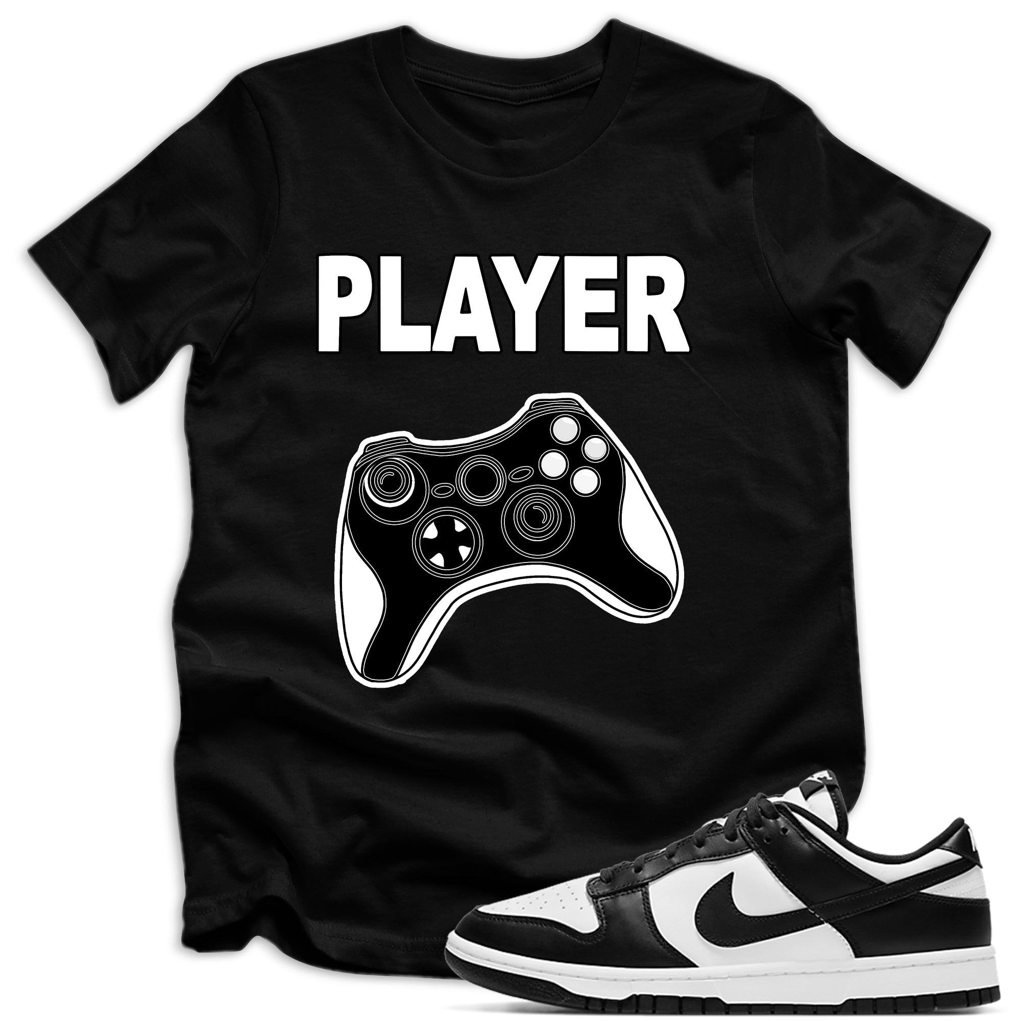 kids Player Shirt Nike Dunk Low Retro White Black photo