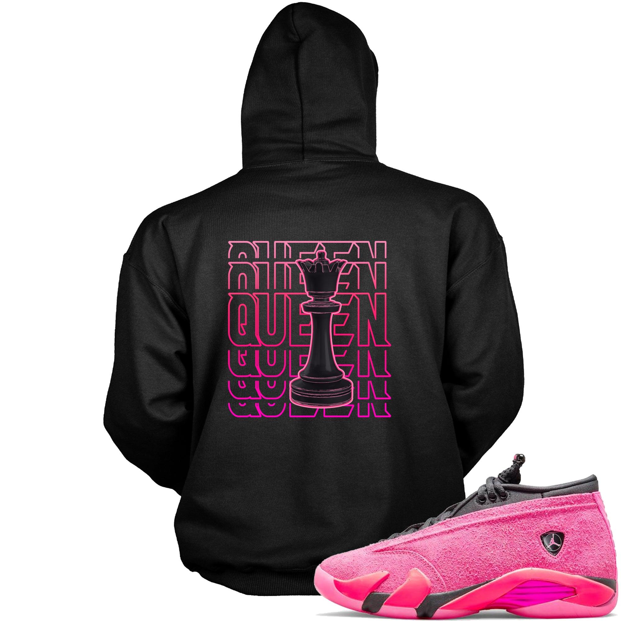 Queen Hooded Sneaker Sweatshirt AJ 14s Low Shocking Pink photo