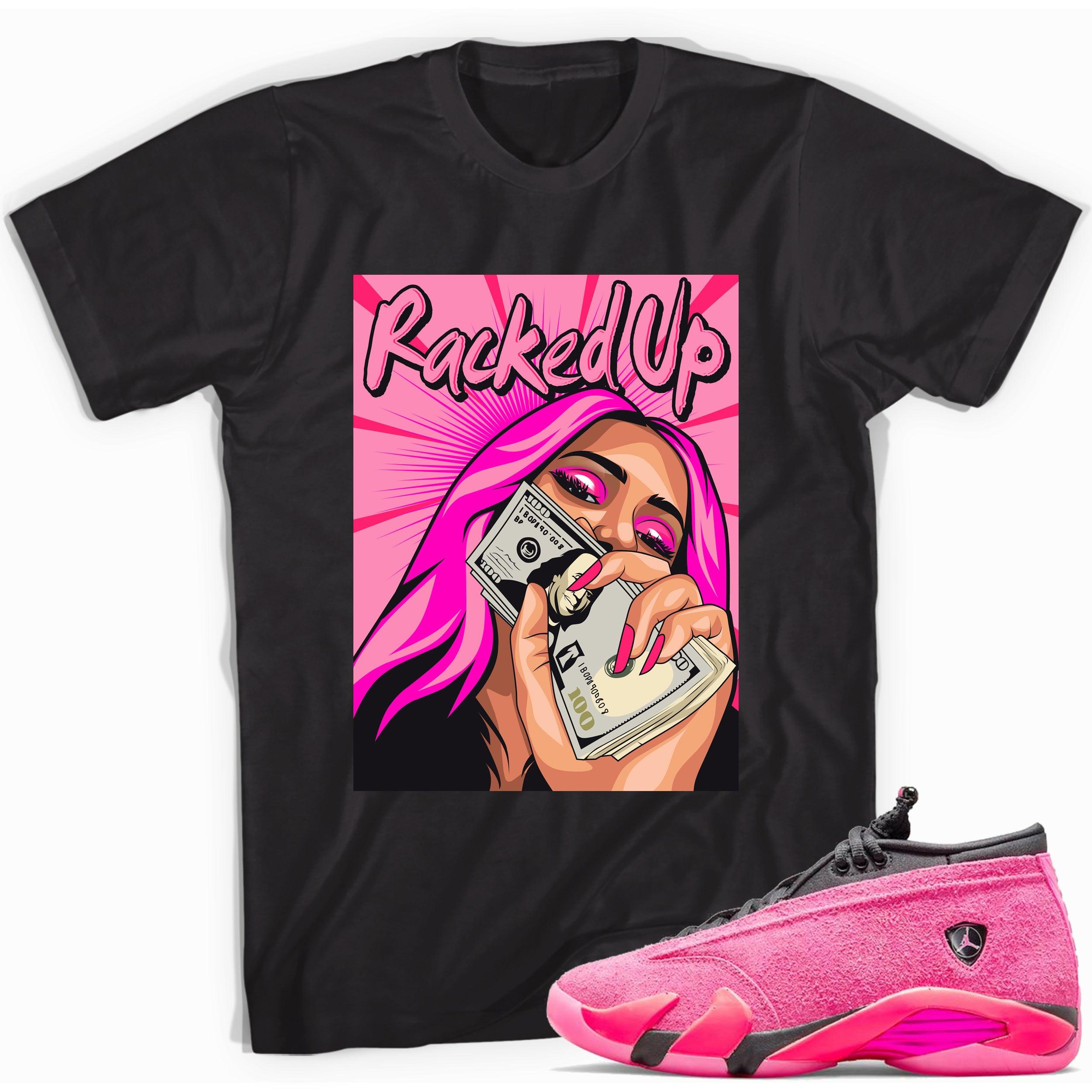 Black Racked Up Shirt AJ 14s Low Shocking Pink photo