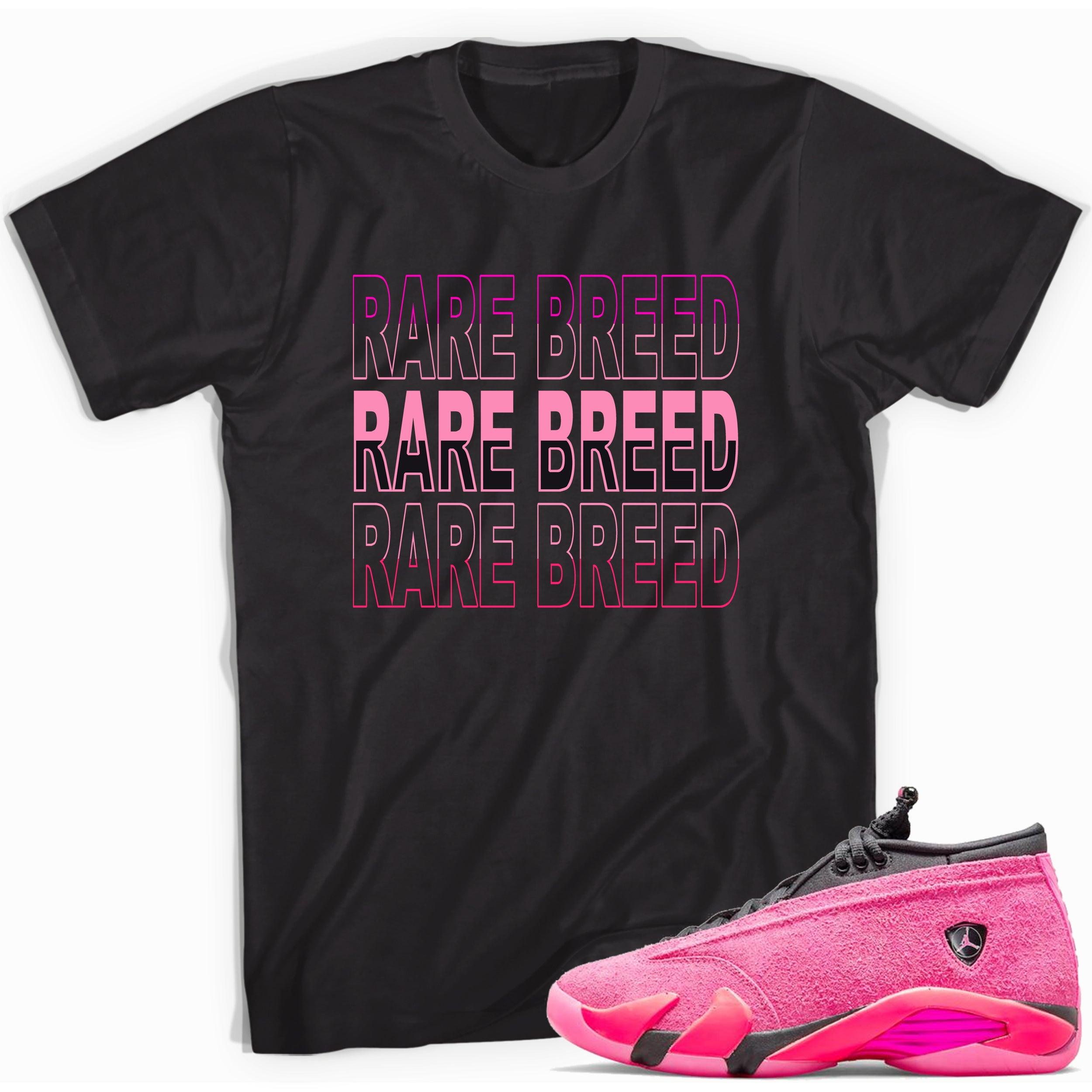 Black Rare Breed Shirt AJ 14s Low Shocking Pink photo