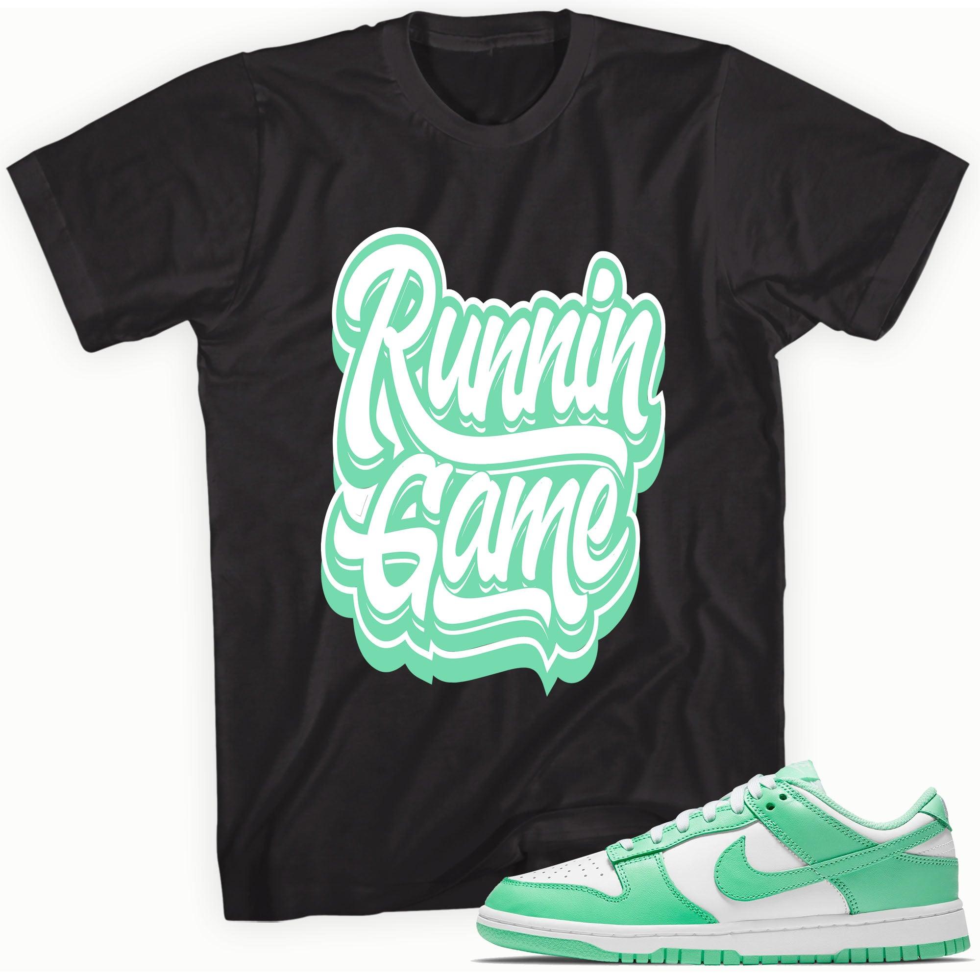 Runnin Game Sneaker Tee Nike Dunk Low Green Glow photo