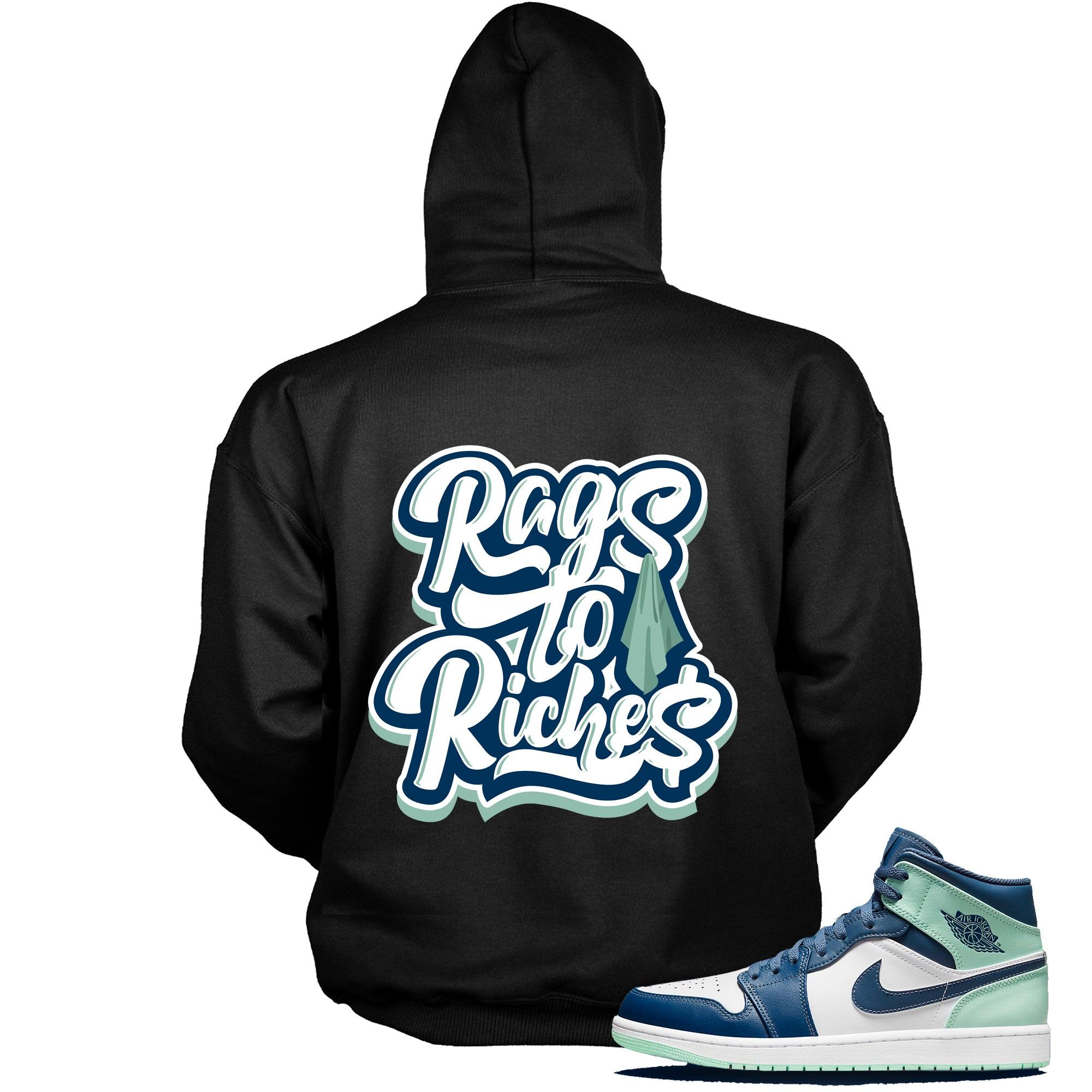 Rags To Riches Sneaker Sweatshirt AJ 1 Mid Mystic Navy Mint Foam photo