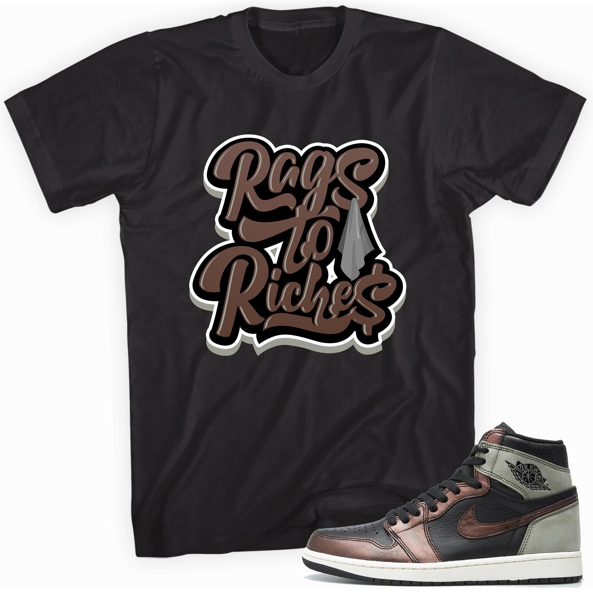 Rags To Riches Sneaker Tee AJ 1s Patina photo