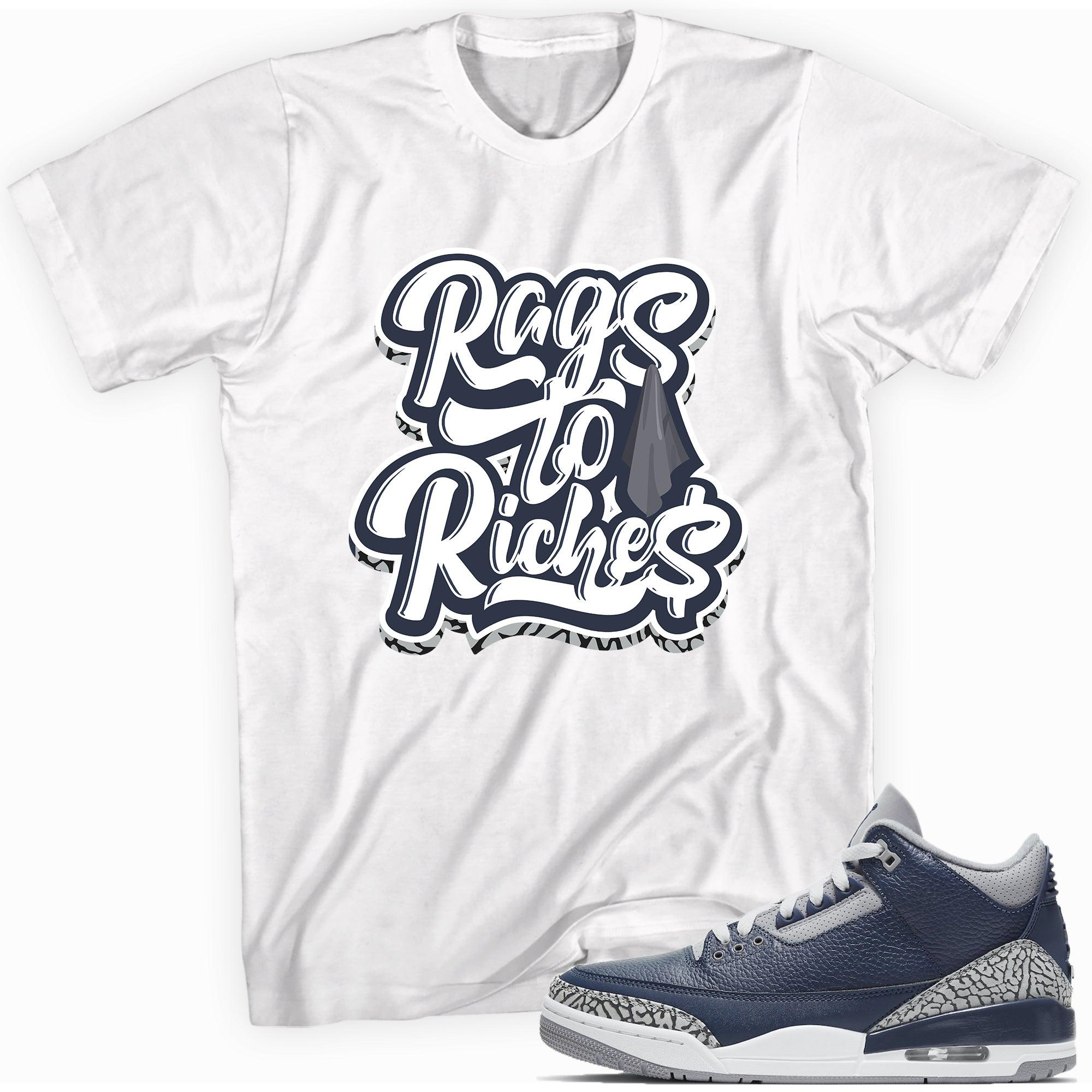Rags To Riches Sneaker Tee AJ 3 Midnight Navy photo
