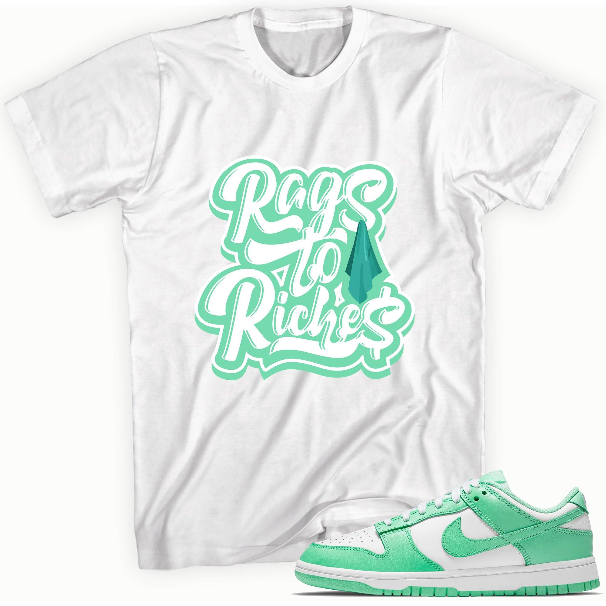 Rags To Riches Shirt Nike Dunk Low Green Glow photo