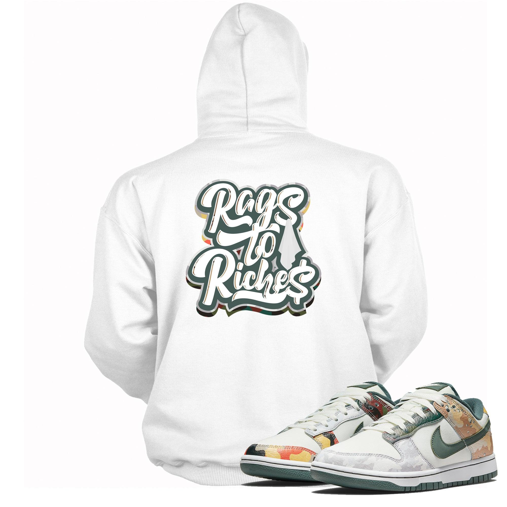 Rags To Riches Hoodie Nike Dunk Low Sail Multi Camo photo