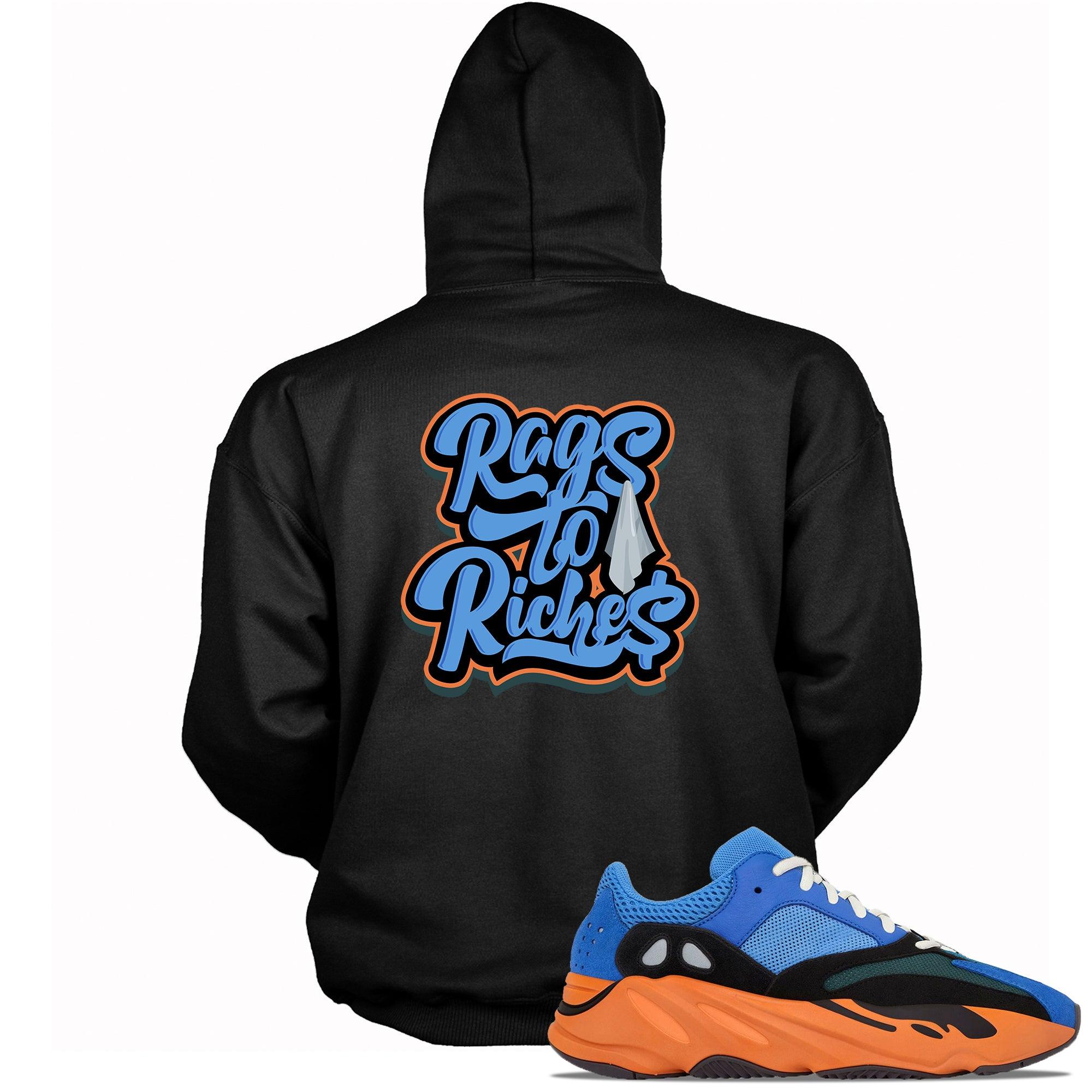 Black Rags To Riches Hoodie Yeezy Boost 700s Bright Blue photo