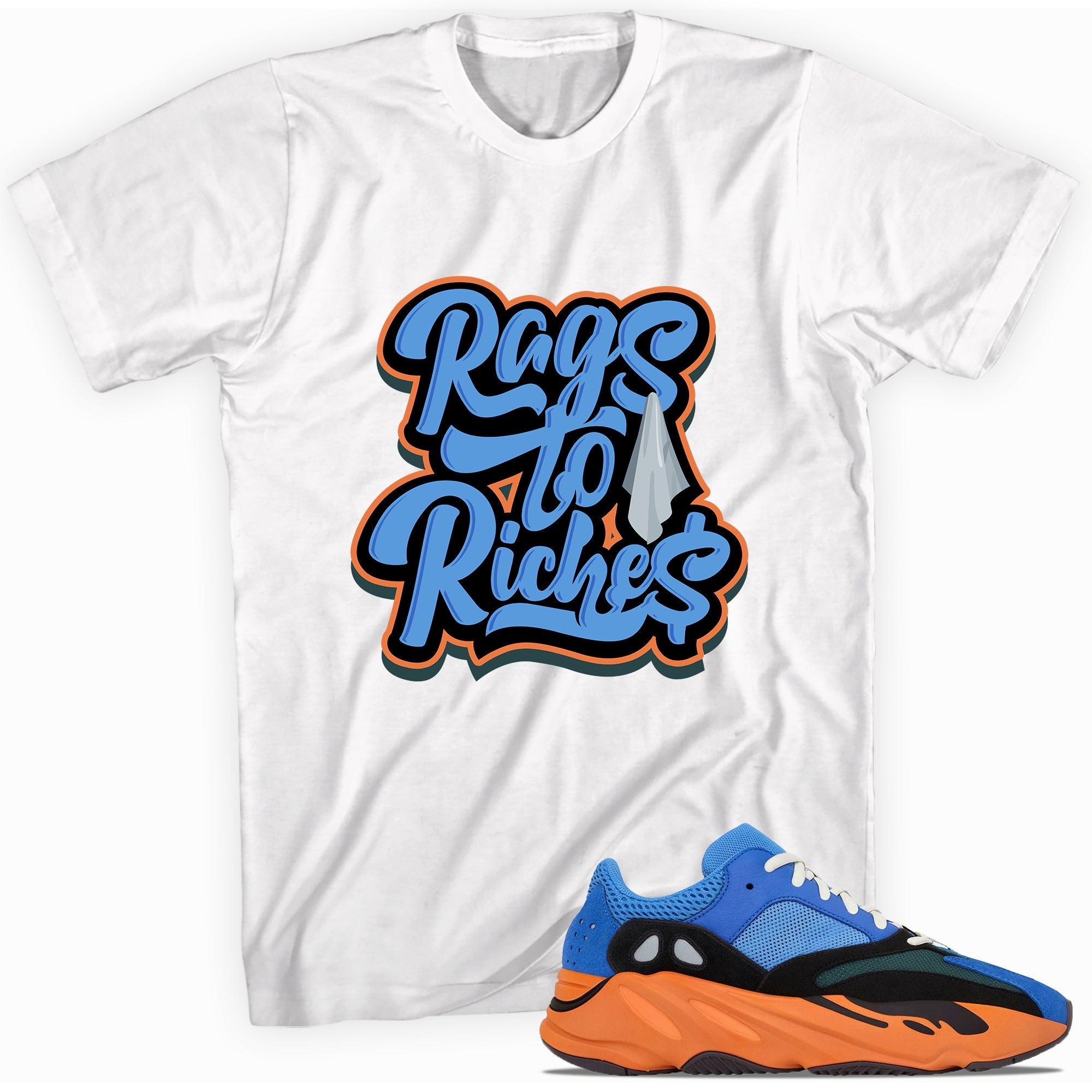 Rags to Riches Shirt Yeezy Boost 700s Bright Blue photo