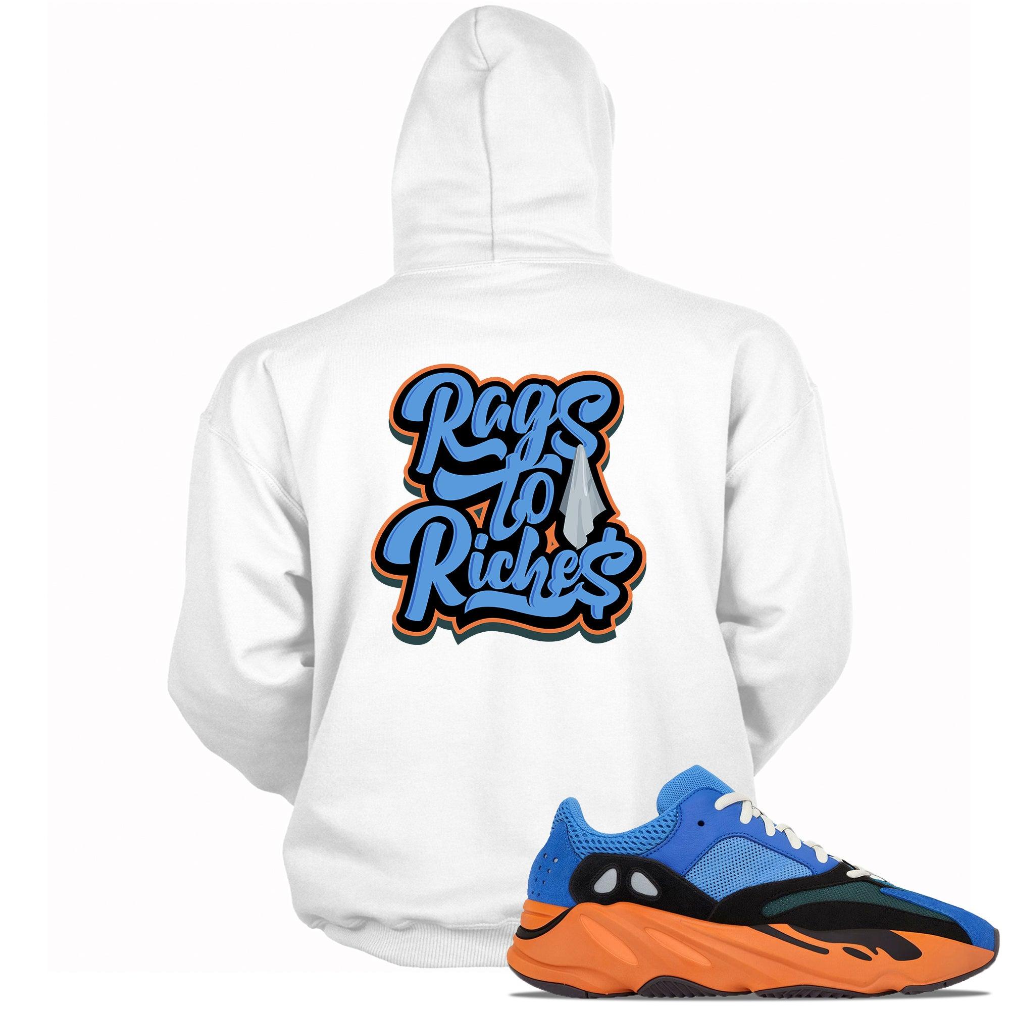 Rags To Riches Hoodie Yeezy Boost 700s Bright Blue photo
