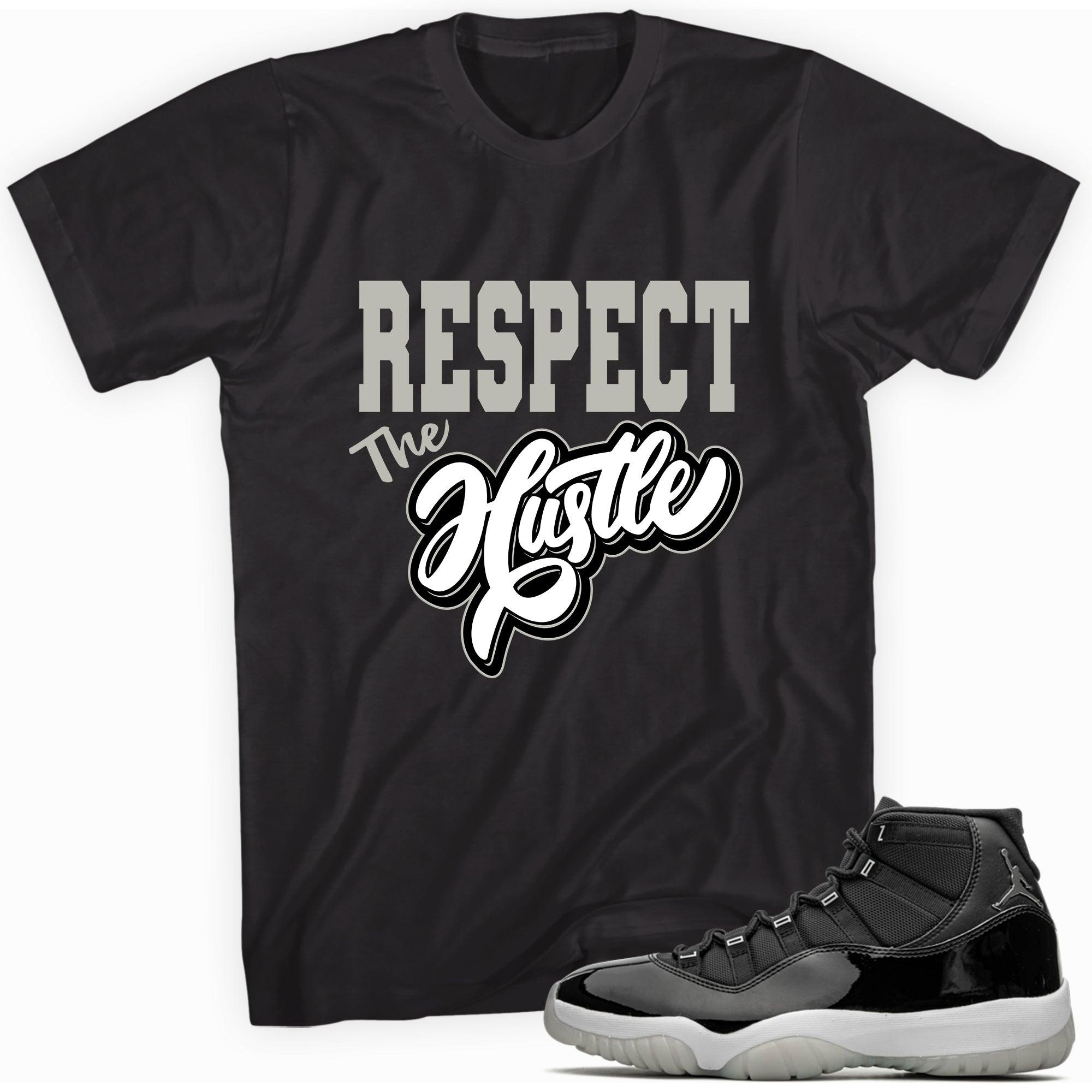 Black Respect The Hustle Shirt AJ 11 Retro Jubilee photo