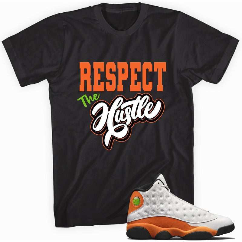 Black Respect The Hustle Shirt AJ 13s Retro Starfish photo