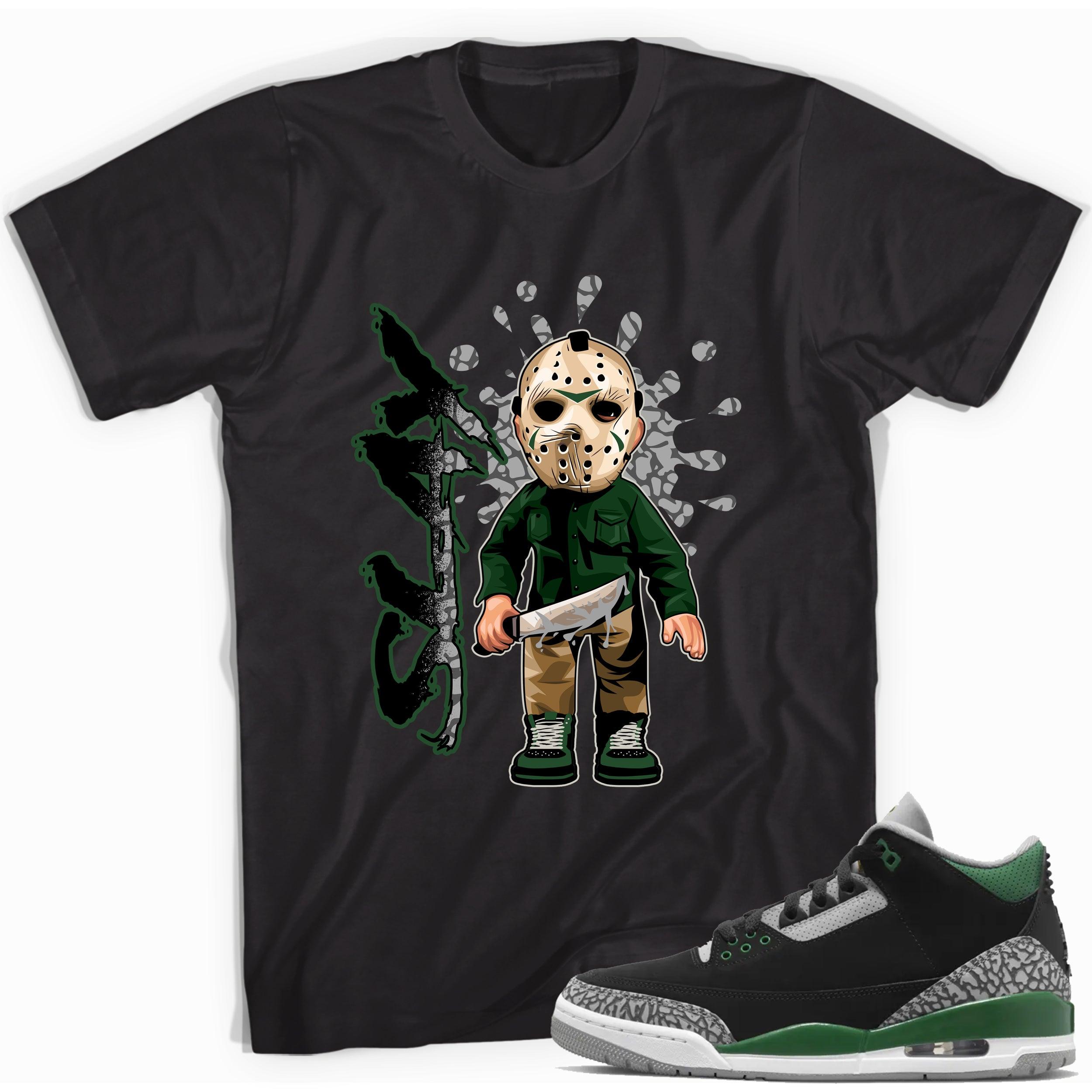 Black Slay Shirt for AJ 3 Pine Green Sneakers photo
