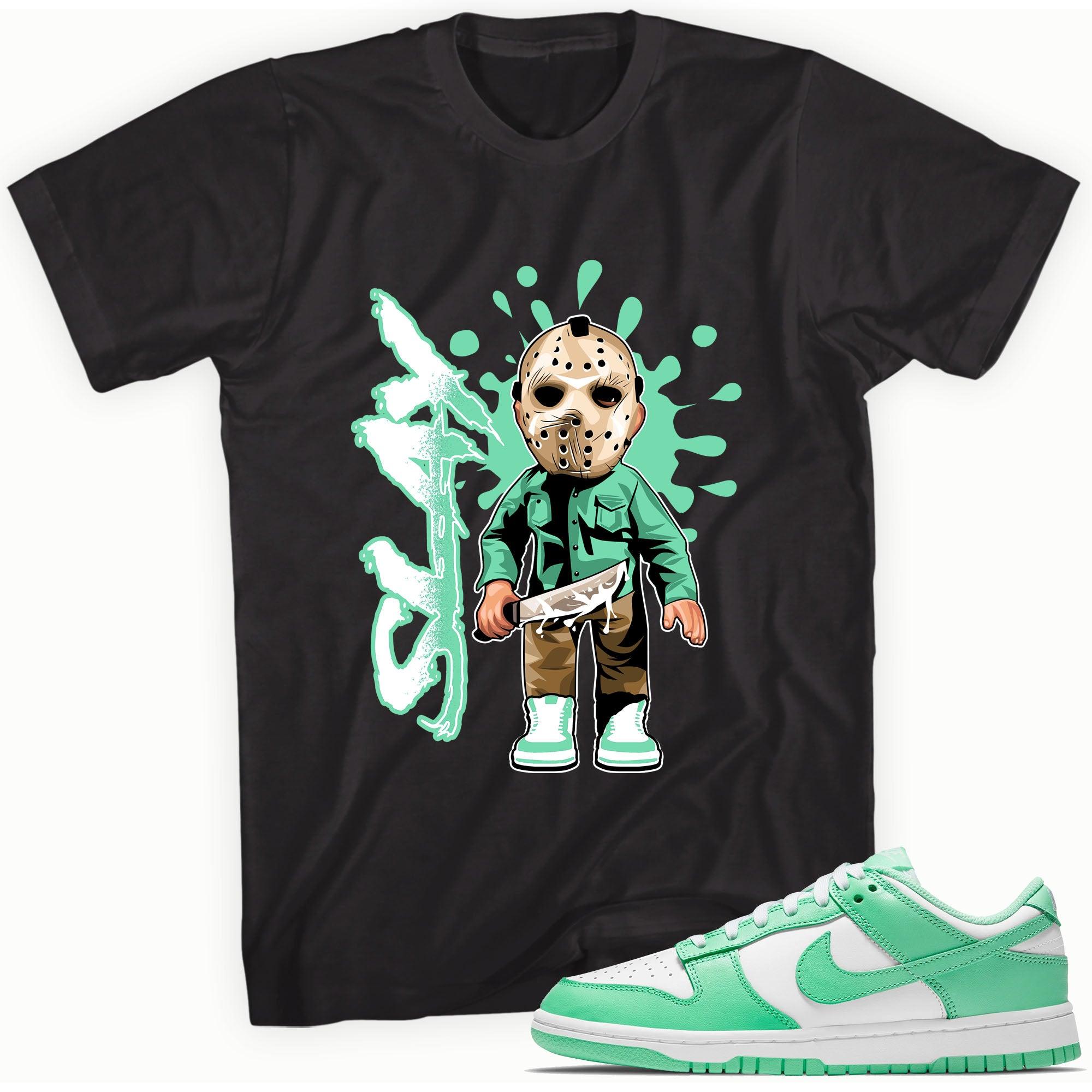 Black Slay Sneaker Shirt for Nike Dunk Low Green Glow photo