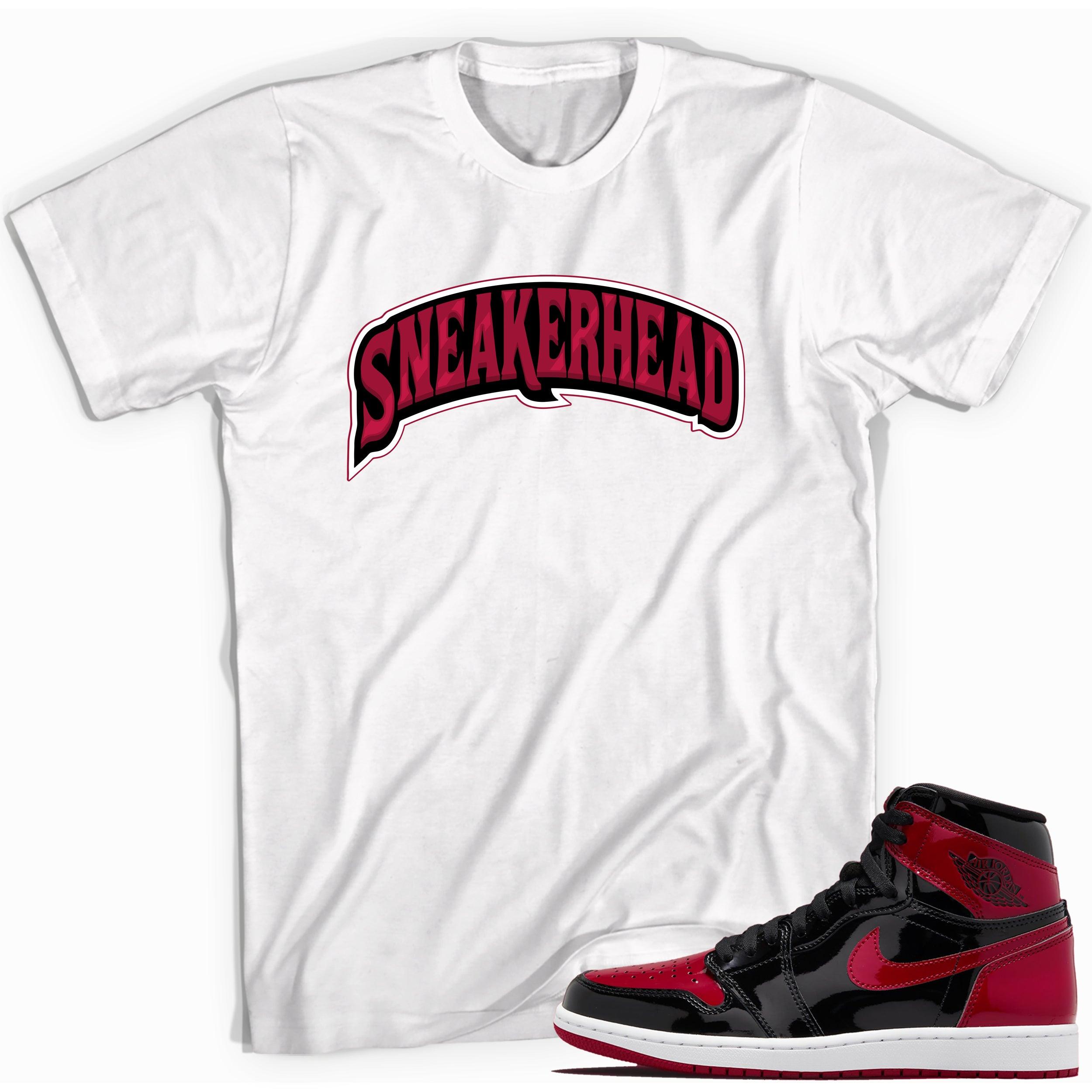 White Sneakerhead Shirt for Jordan 1s Patent Bred photo