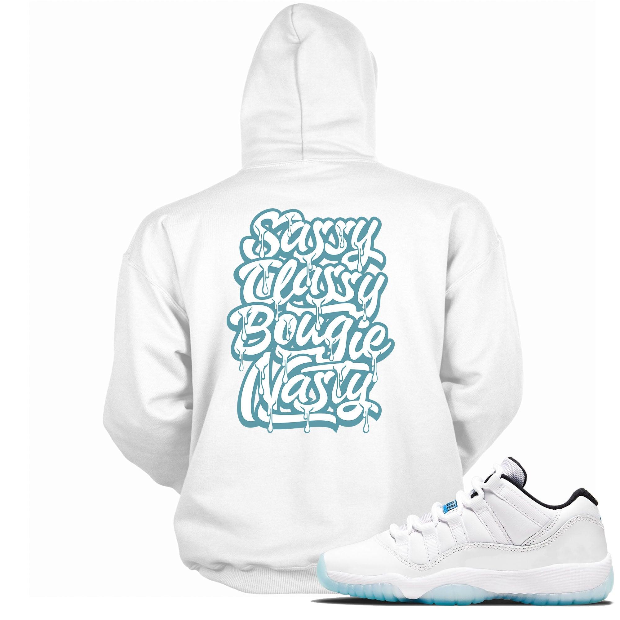 Sassy Classy Hooded Sneaker Sweatshirt AJ 11 Retro Low Legend Blue photo