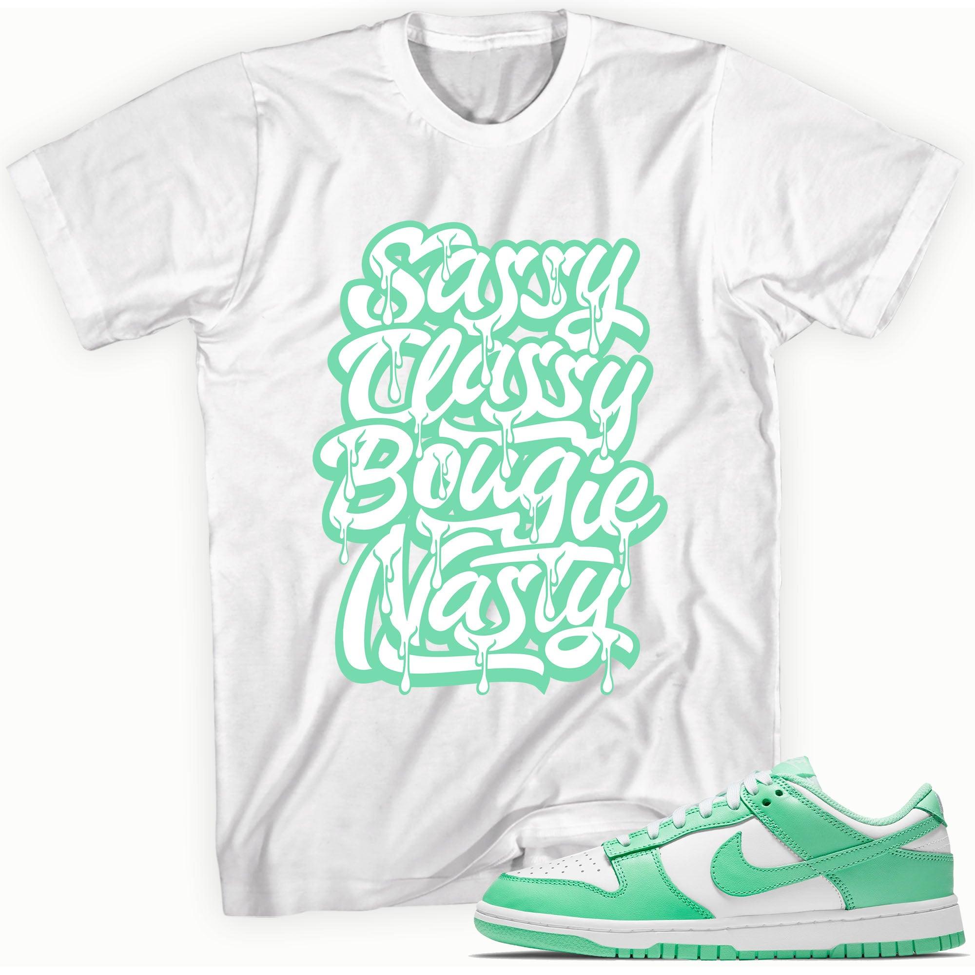 Sassy Classy Sneaker Tee Nike Dunk Low Green Glow photo
