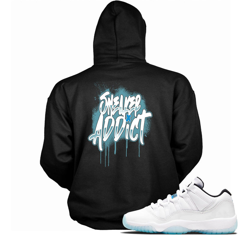 Black Sneaker Addict Hoodie AJ 11s Retro Low Legend Blue photo