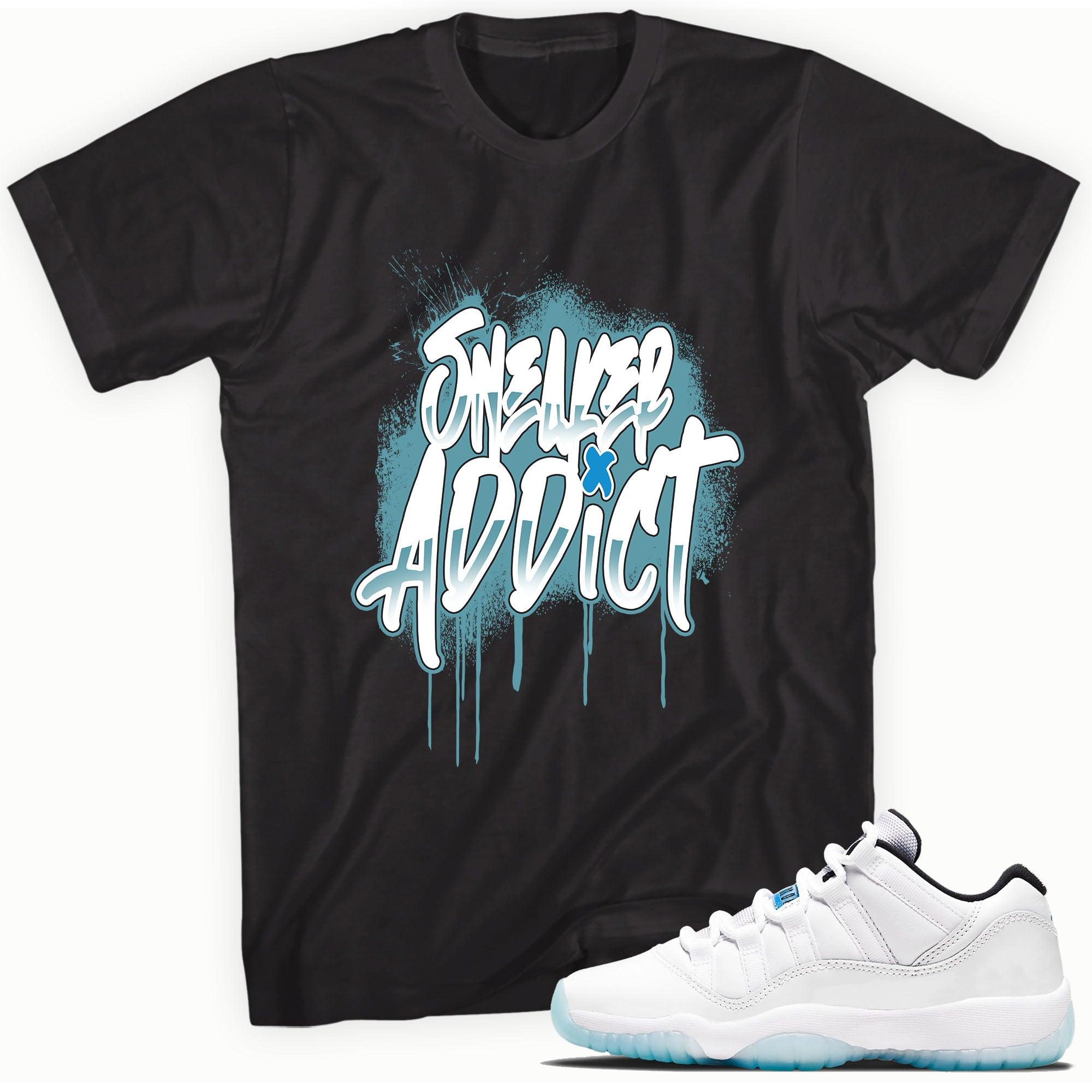 Black Sneaker Addict Shirt AJ 11s Retro Low Legend Blue photo