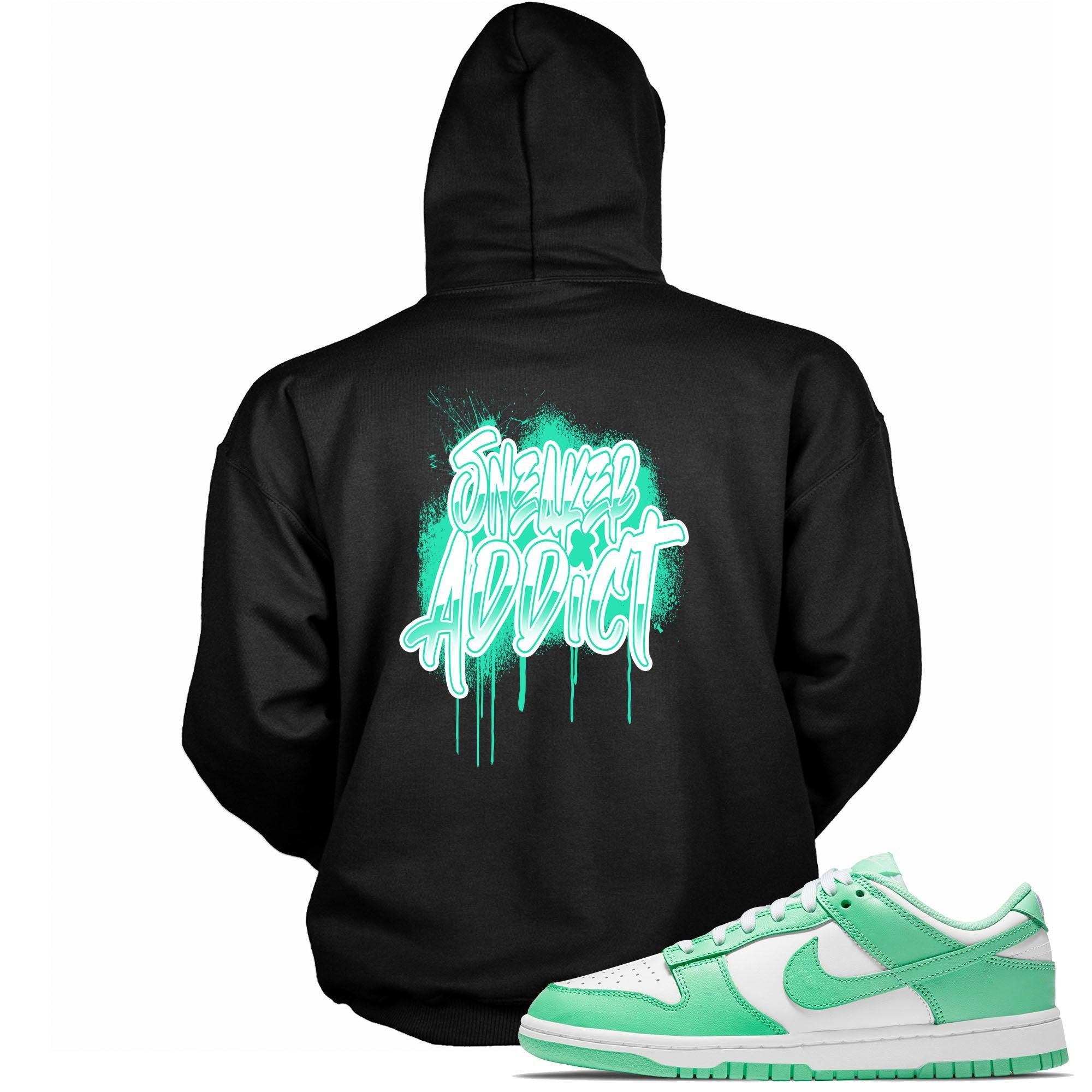 Black Sneaker Addict Hoodie Nike Dunks Low Green Glow photo