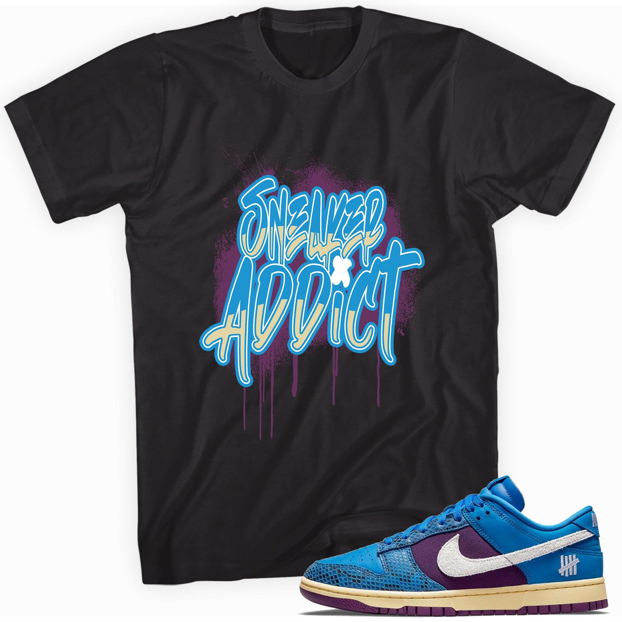 Black Sneaker Addict Shirt Nike Dunks Low Undefeated 5 On It Dunk vs AF1 photo