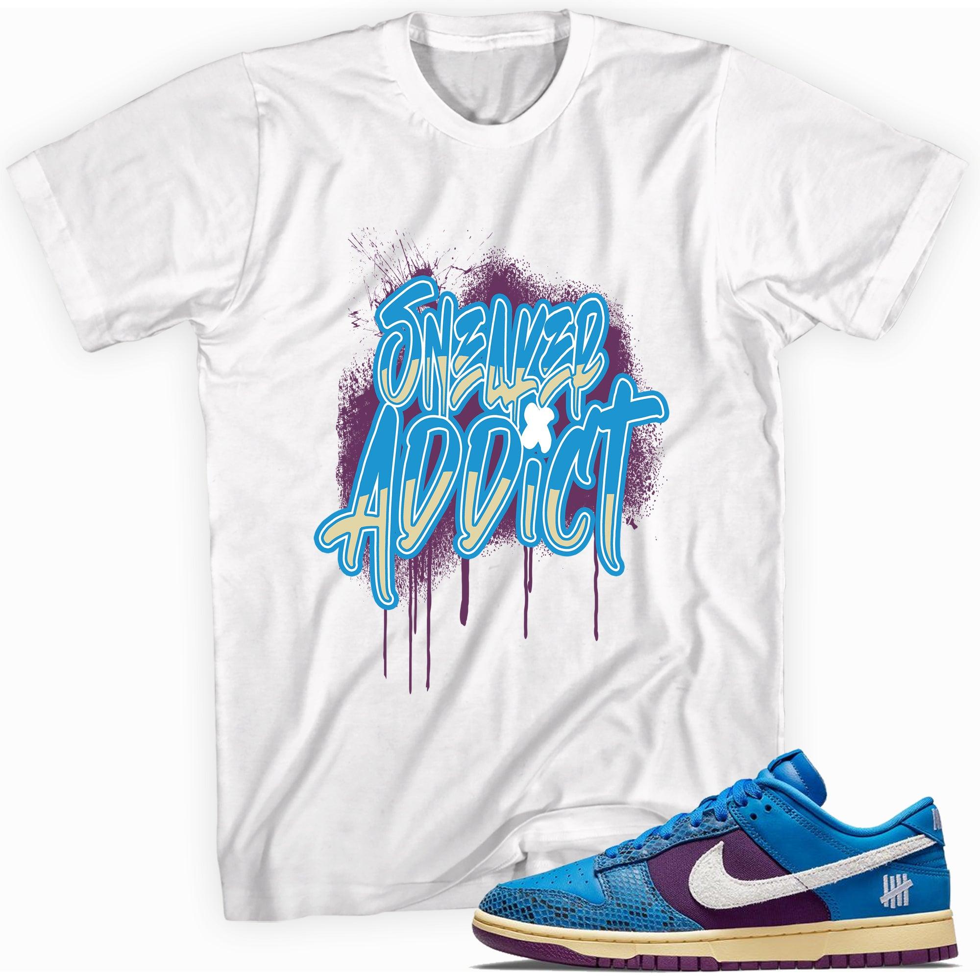 White Sneaker Addict Shirt Nike Dunks Low Undefeated 5 On It Dunk vs AF1 photo