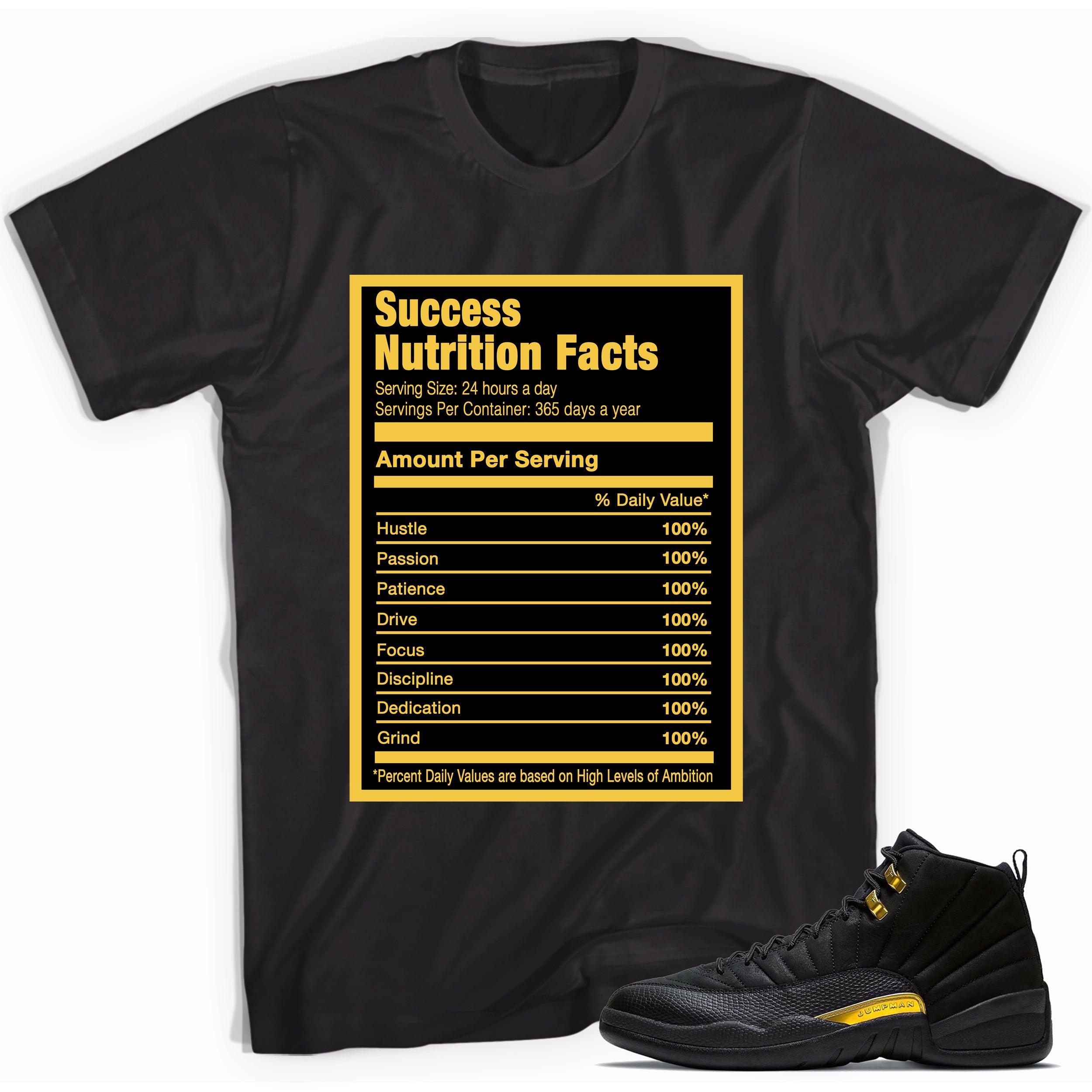 Success Nutrition Facts Shirt AJ 12 Black Taxi Sneakers photo