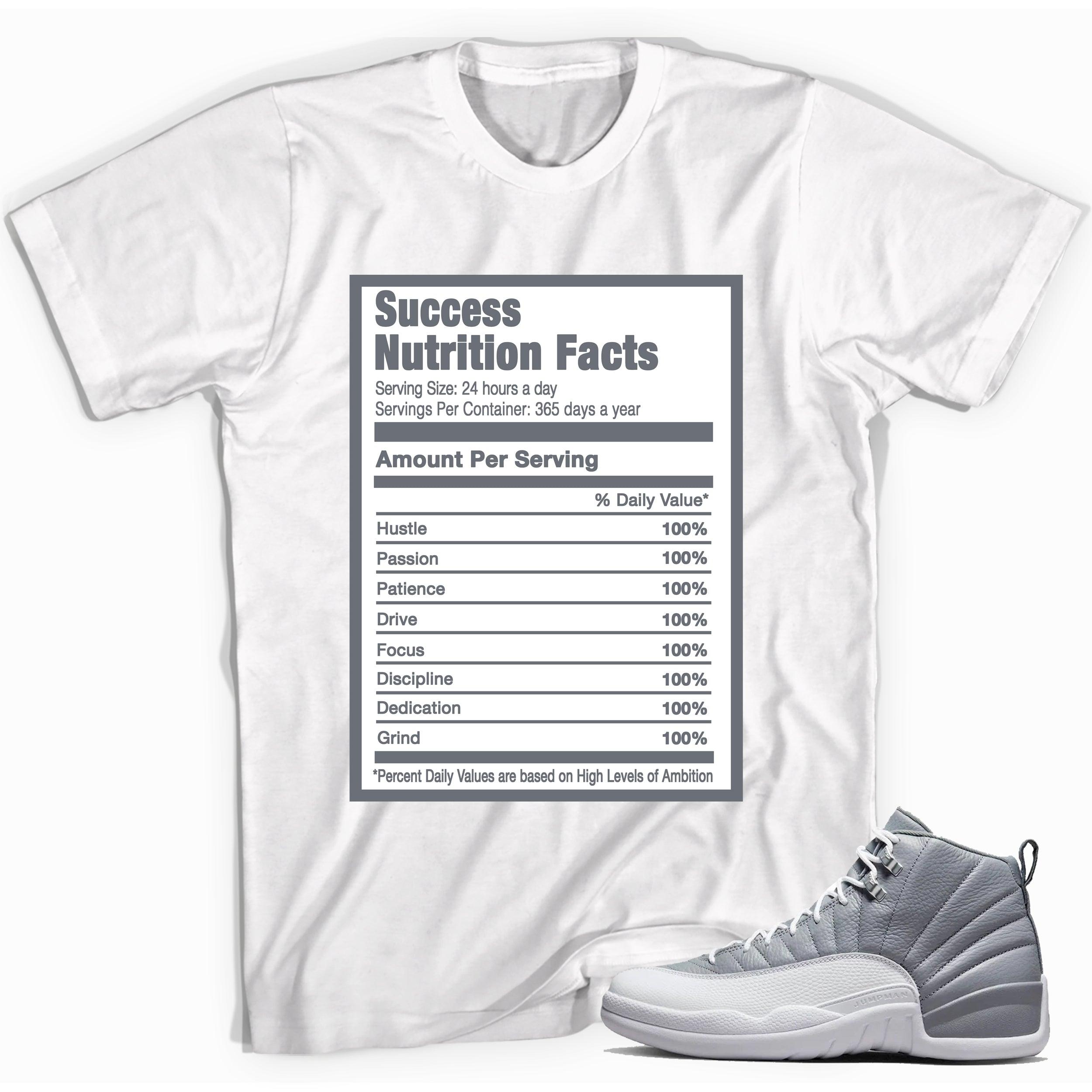 Success Nutrition Facts Sneaker Tee AJ 12 Retro Stealth photo