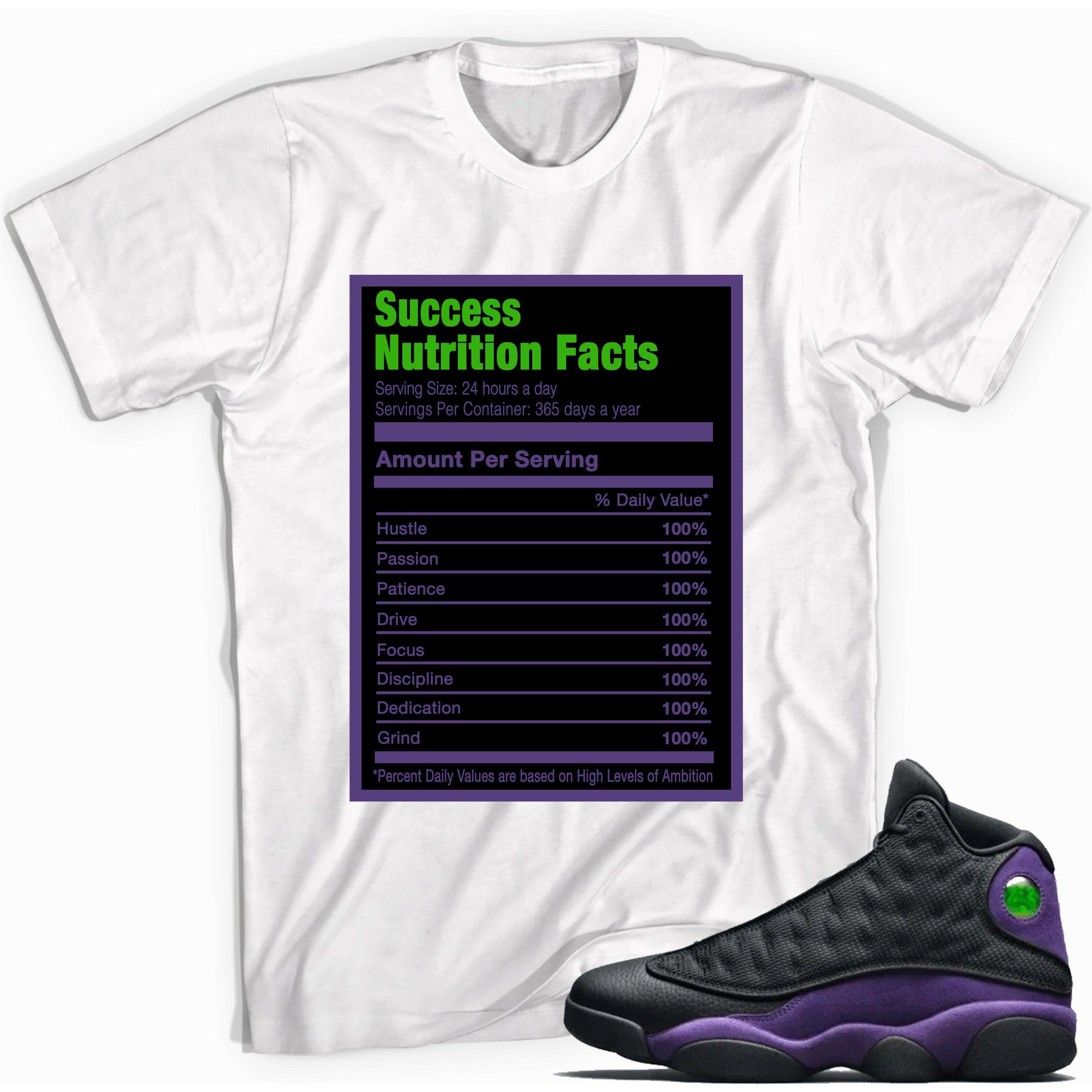 Success Nutrition Facts Shirt AJ 13 Court Purple photo