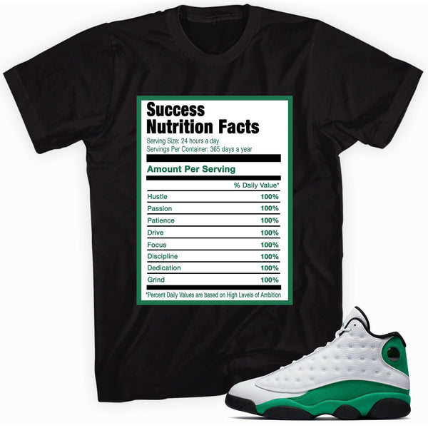 Success Nutrition Facts Shirt AJ 13 Lucky Green photo