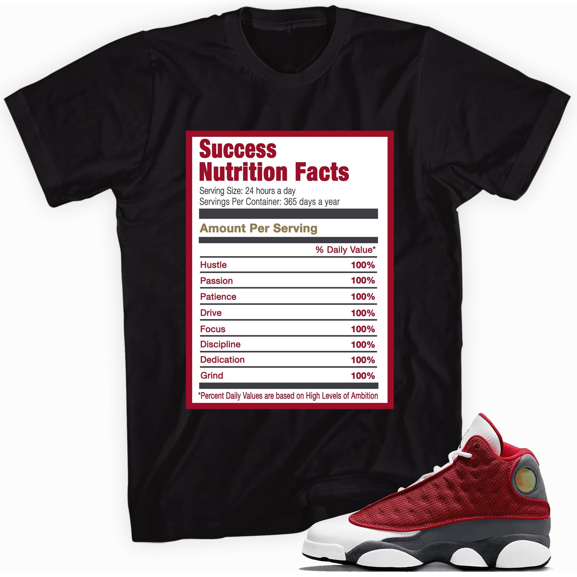 Success Nutrition Facts Sneaker Tee AJ 13 Red Flint photo