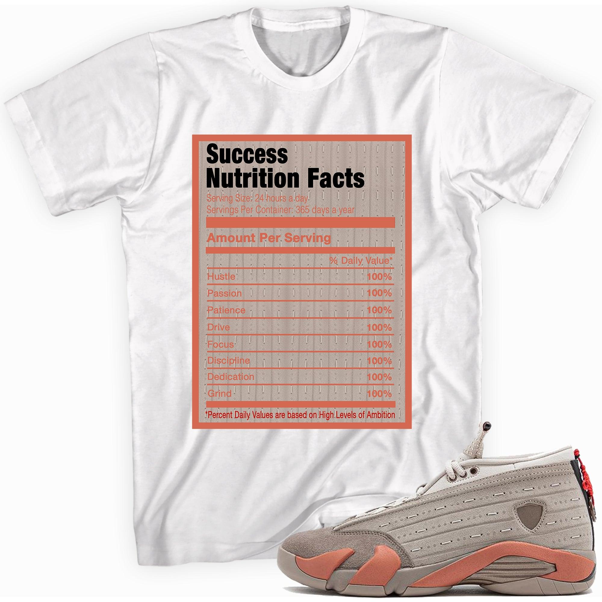 Success Nutrition Facts Shirt AJ 14 Low Terracotta photo