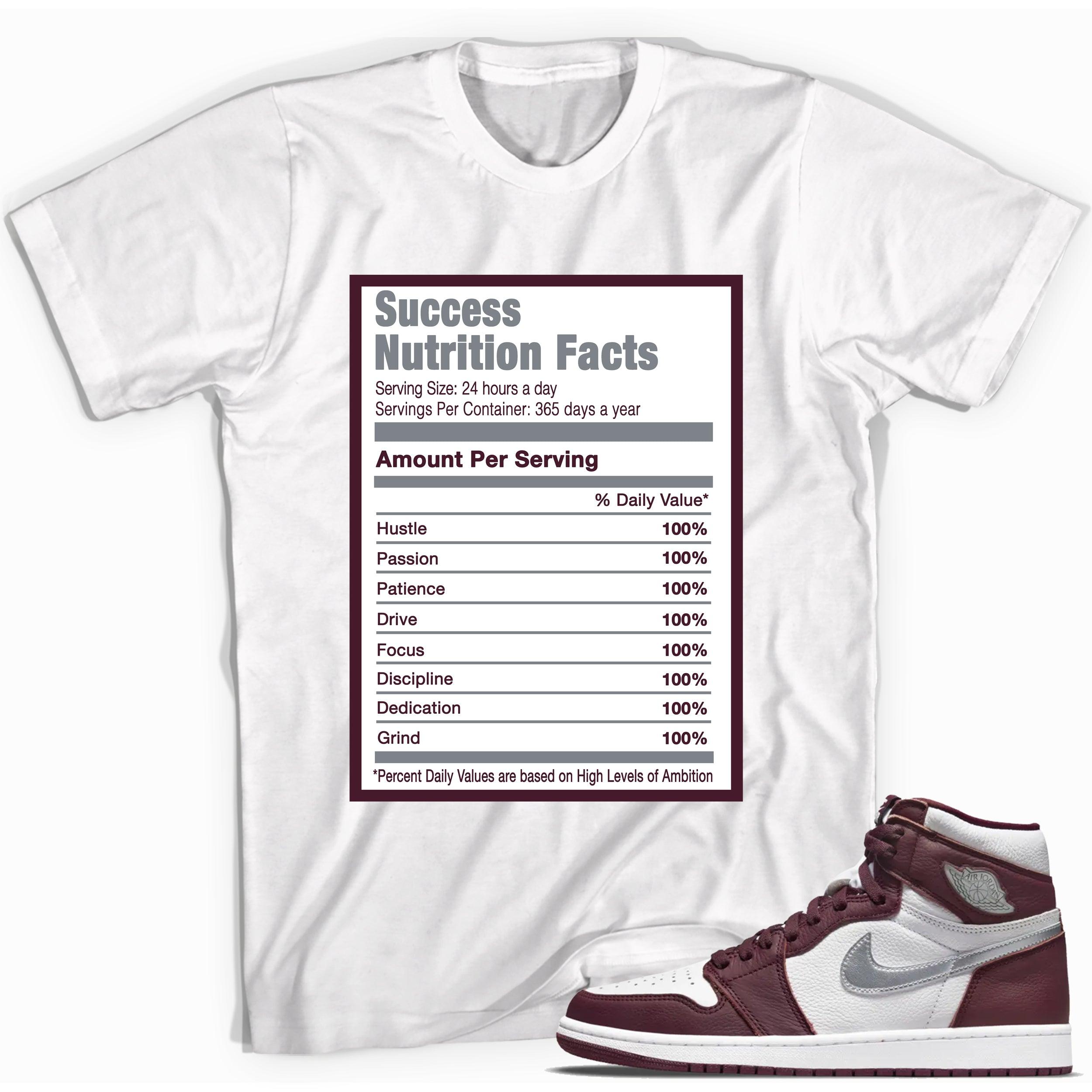 Success Nutrition Facts Shirt AJ 1 Bordeaux photo