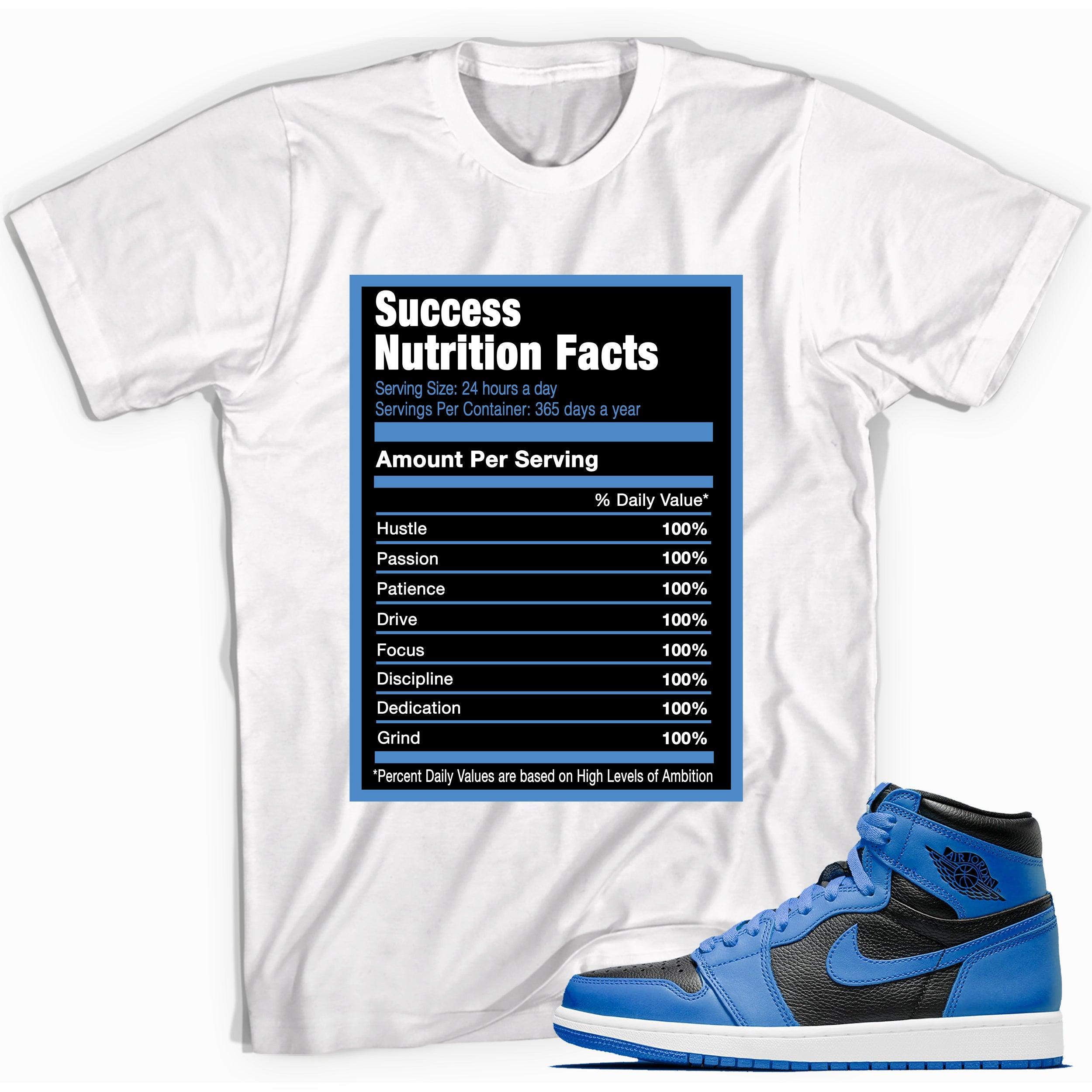 Success Nutrition Facts Shirt AJ 1 Dark Marina Blue photo