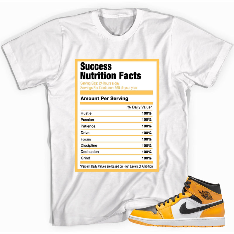 Success Nutrition Facts Sneaker Tee AJ 1 Mid Taxi photo