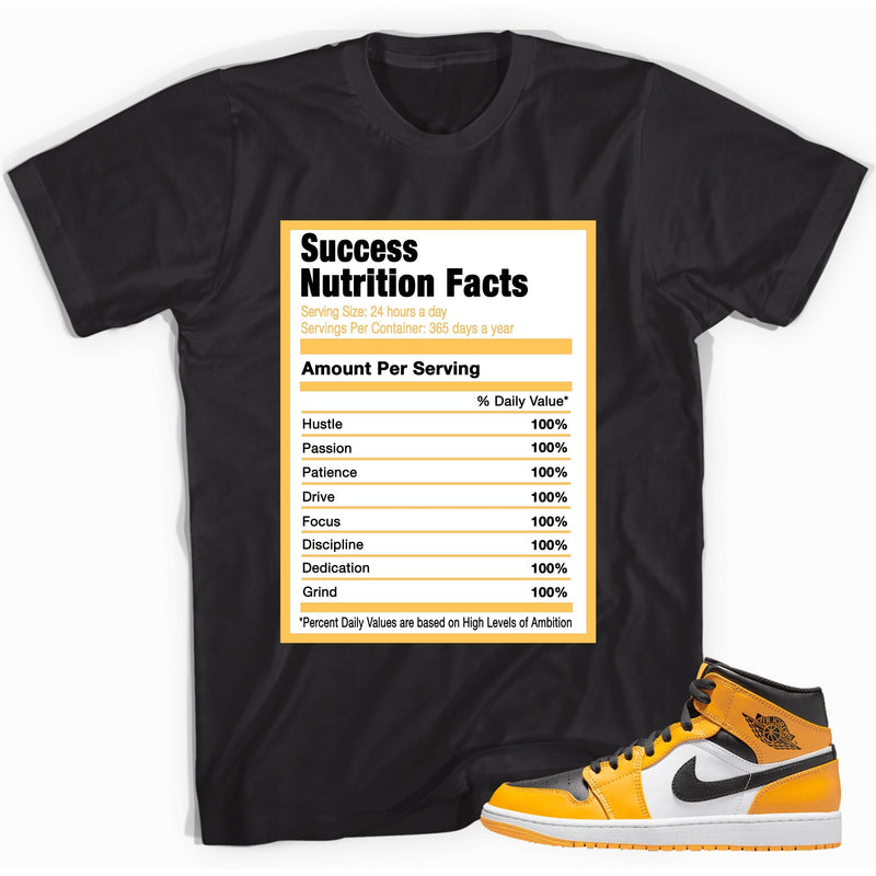Success Nutrition Facts Shirt AJ 1 Mid Taxi photo