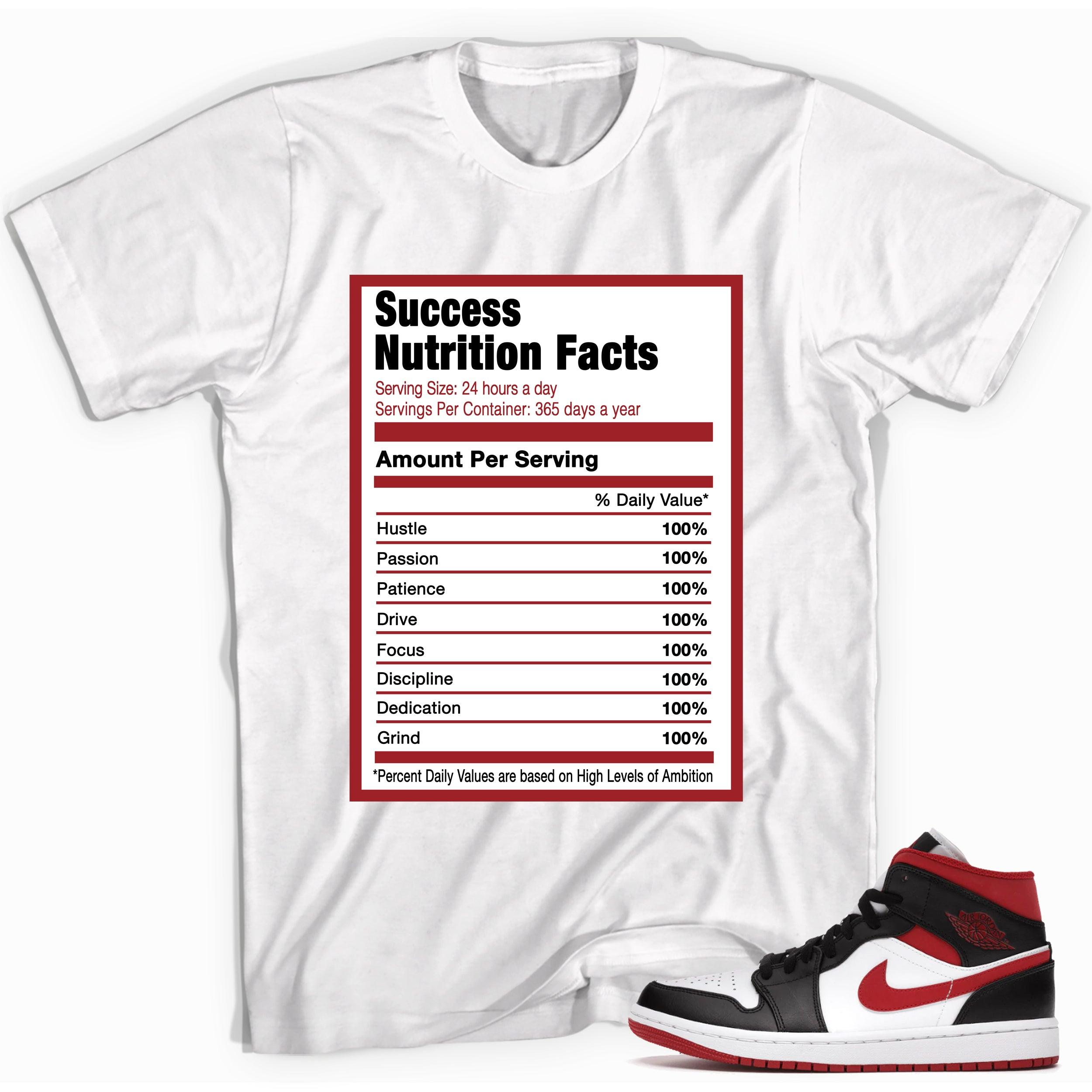 Success Nutrition AJ 1 Shirt Mid Gym Red Black White photo