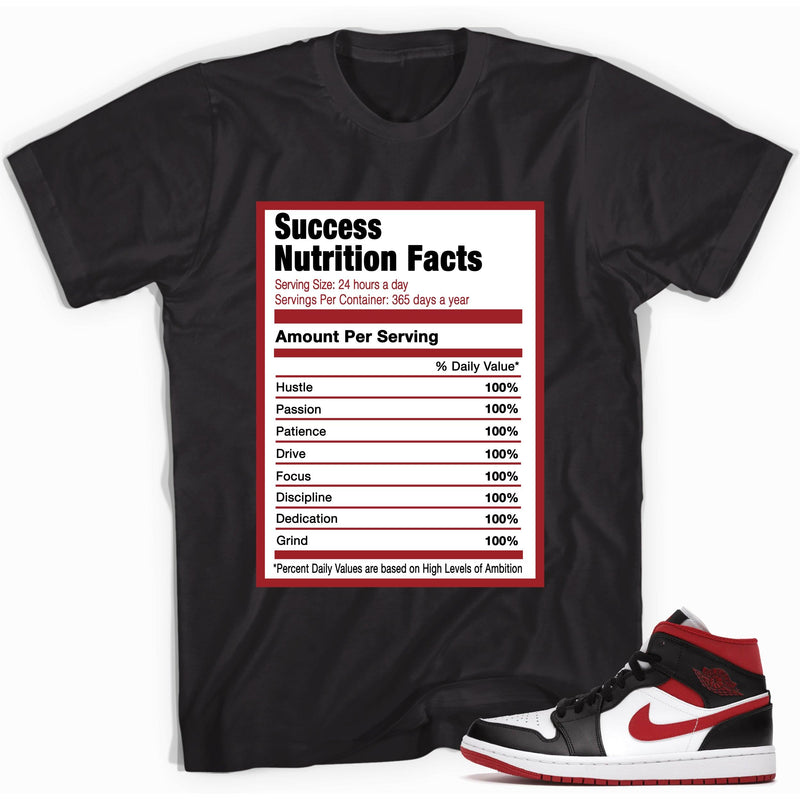Success Nutrition T-Shirt AJ 1 Mid Gym Red Black White photo