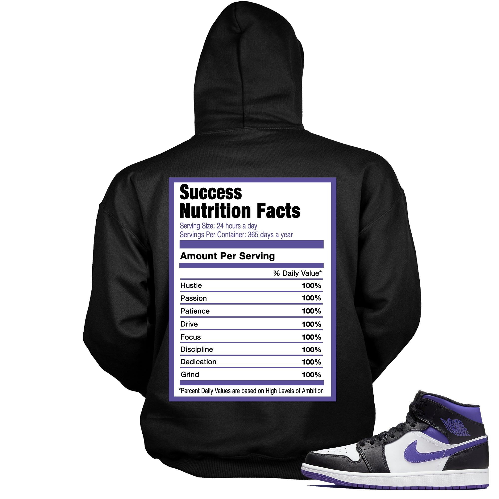 Success Nutrition Sneaker Sweatshirt AJ 1 Mid White Black Purple photo