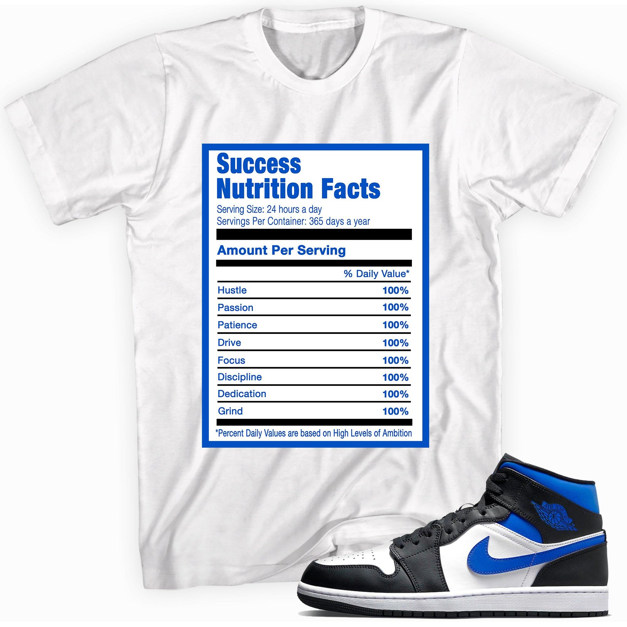 Success Nutrition Shirt AJ 1 Mid White Black Royal photo