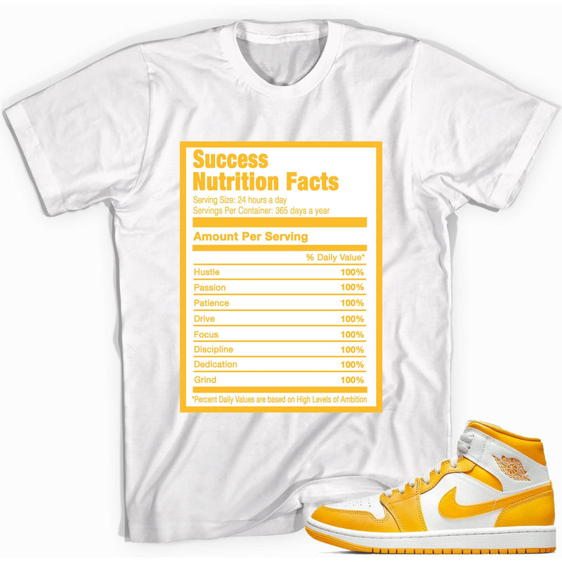 Success Nutrition Sneaker Tee AJ 1 Mid White University Gold photo