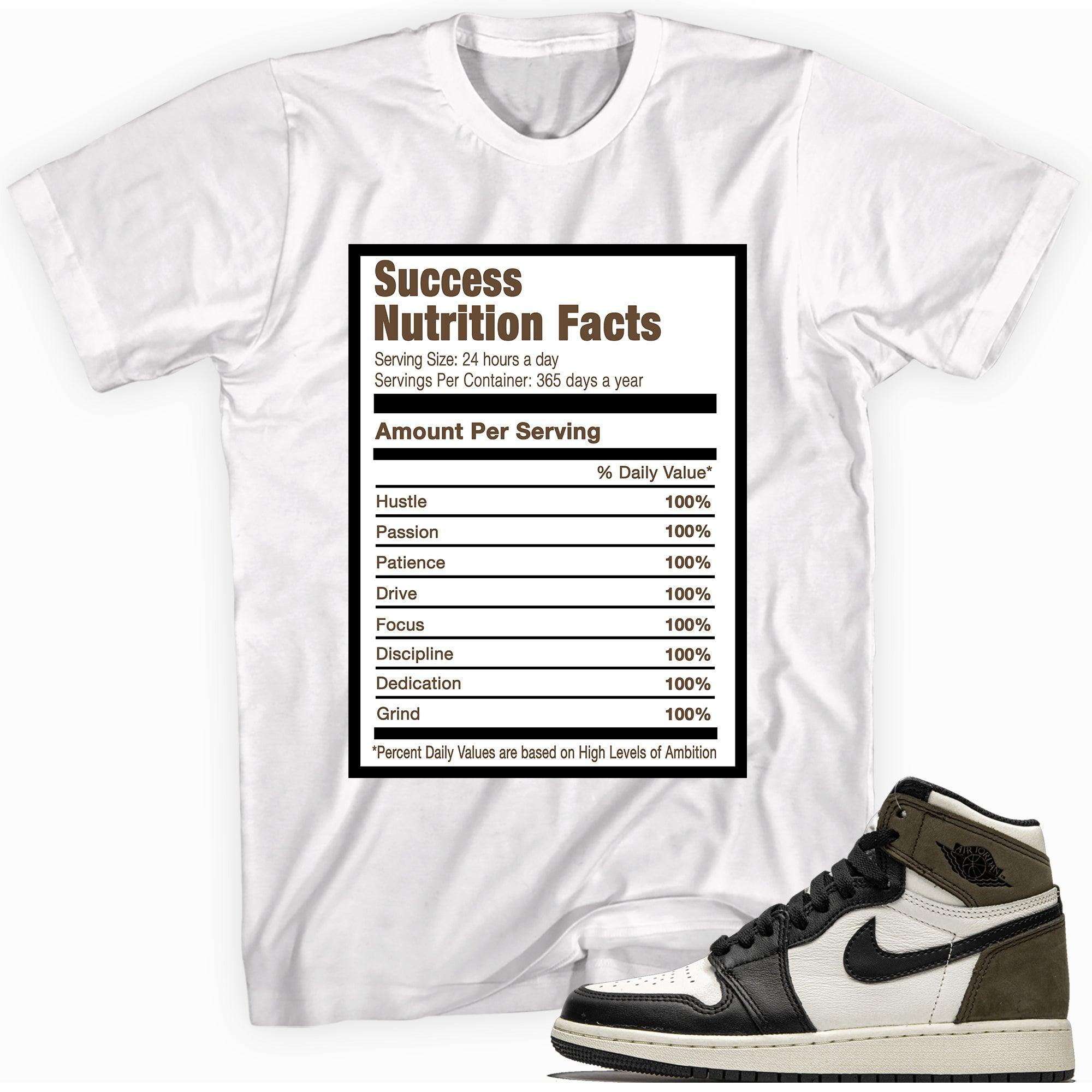 Success Nutrition Facts Shirt AJ 1 Mocha photo