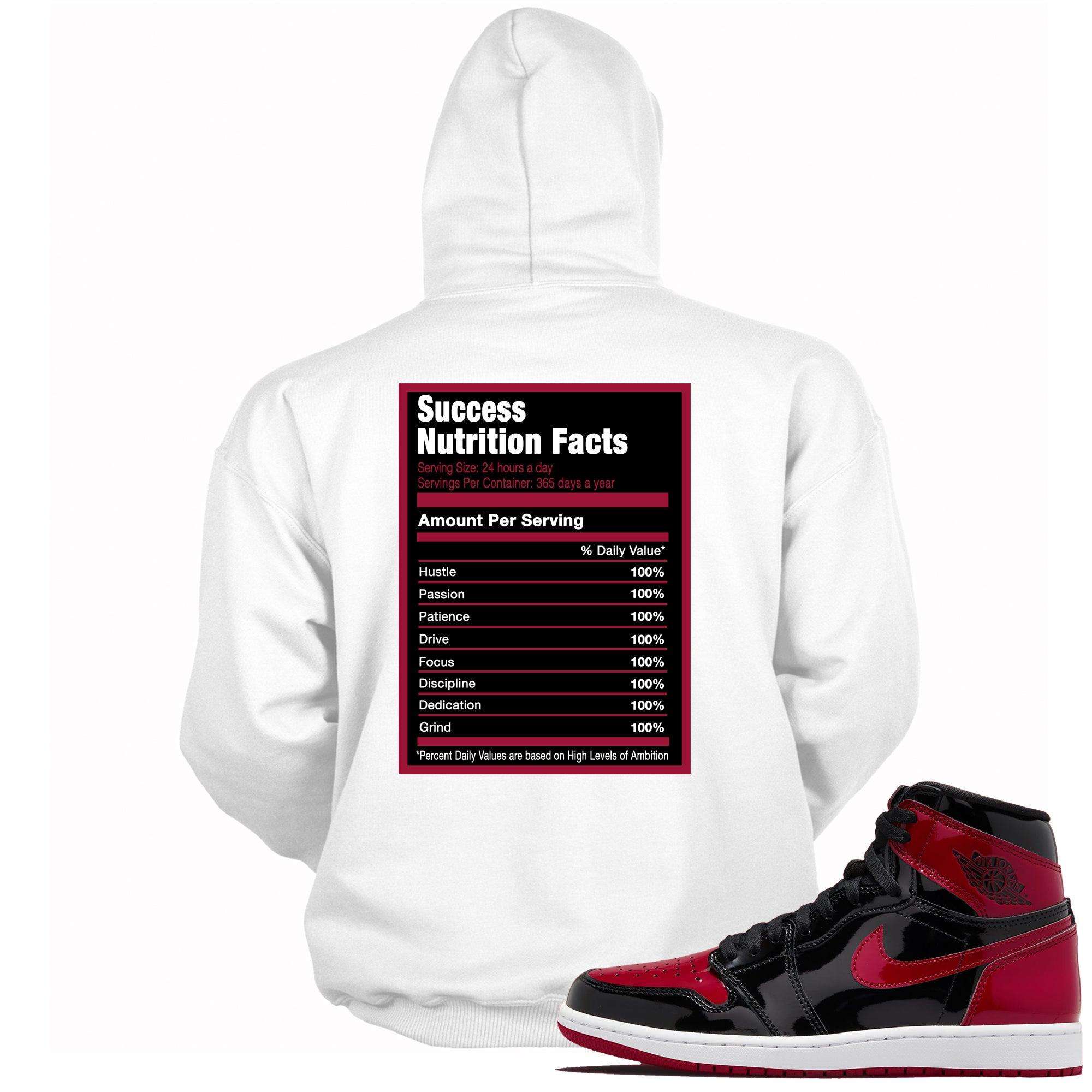 Success Nutrition Facts Sneaker Sweatshirt AJ 1 Patent Leather Bred Air photo