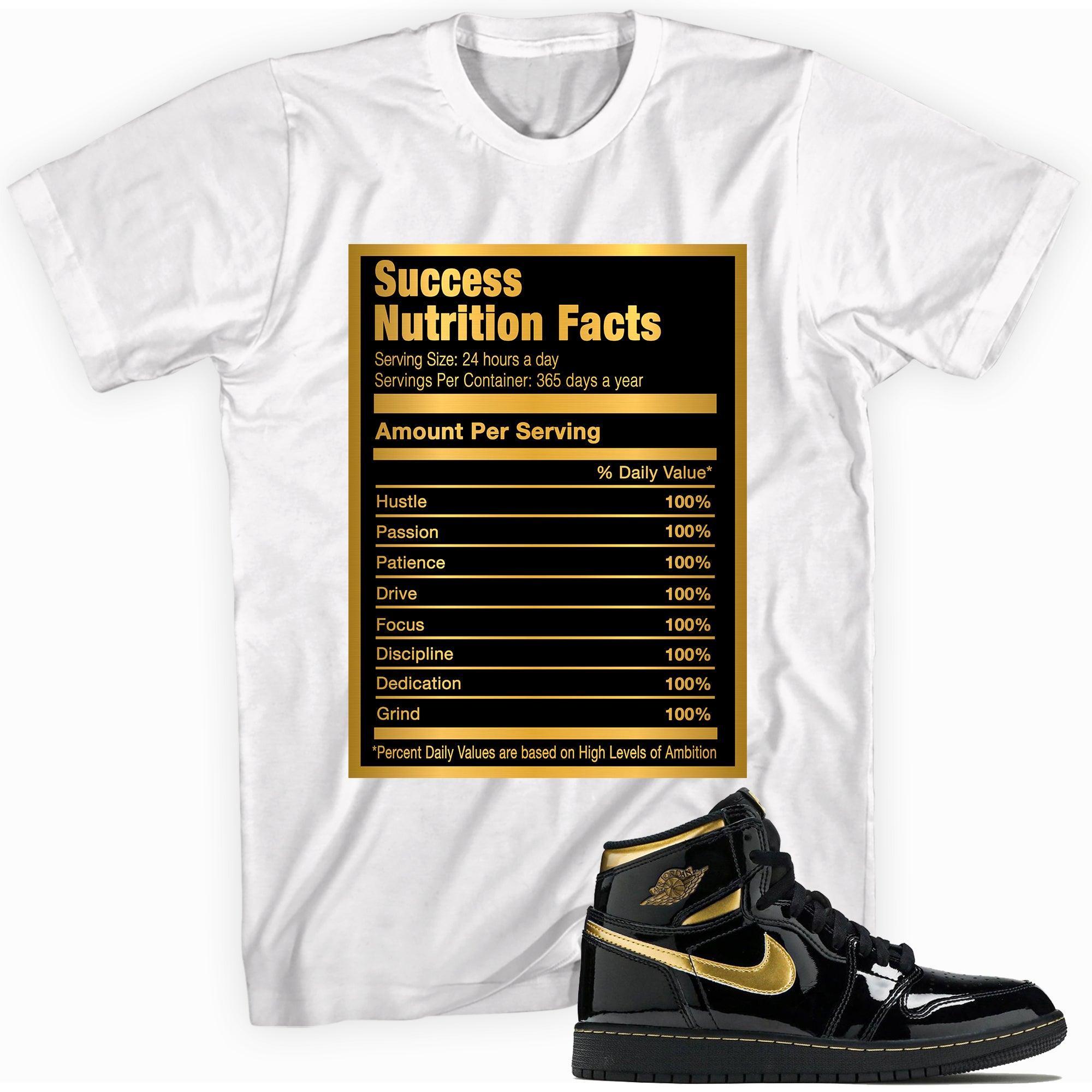 Success Nutrition Sneaker Tee AJ 1 RETRO HIGH OG Black Metallic Gold photo