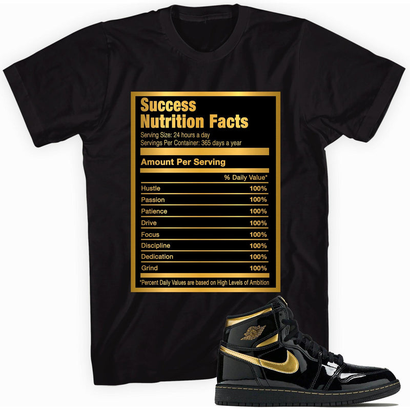 Success Nutrition Shirt AJ 1 RETRO HIGH OG Black Metallic Gold photo
