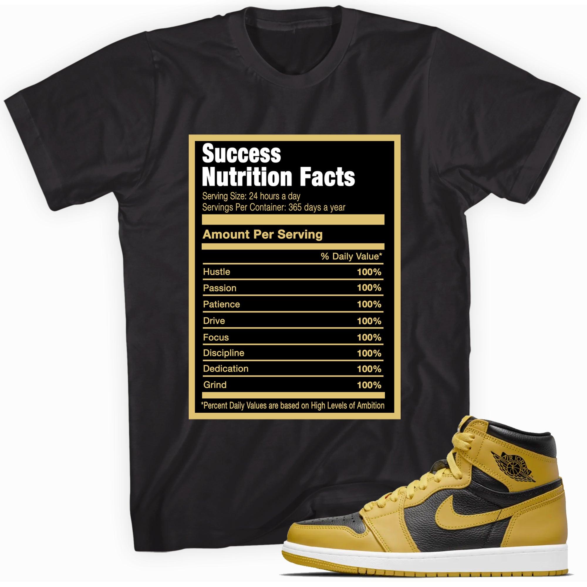Black Success Nutrition Facts Shirt AJ 1s Retro High Pollen photo 