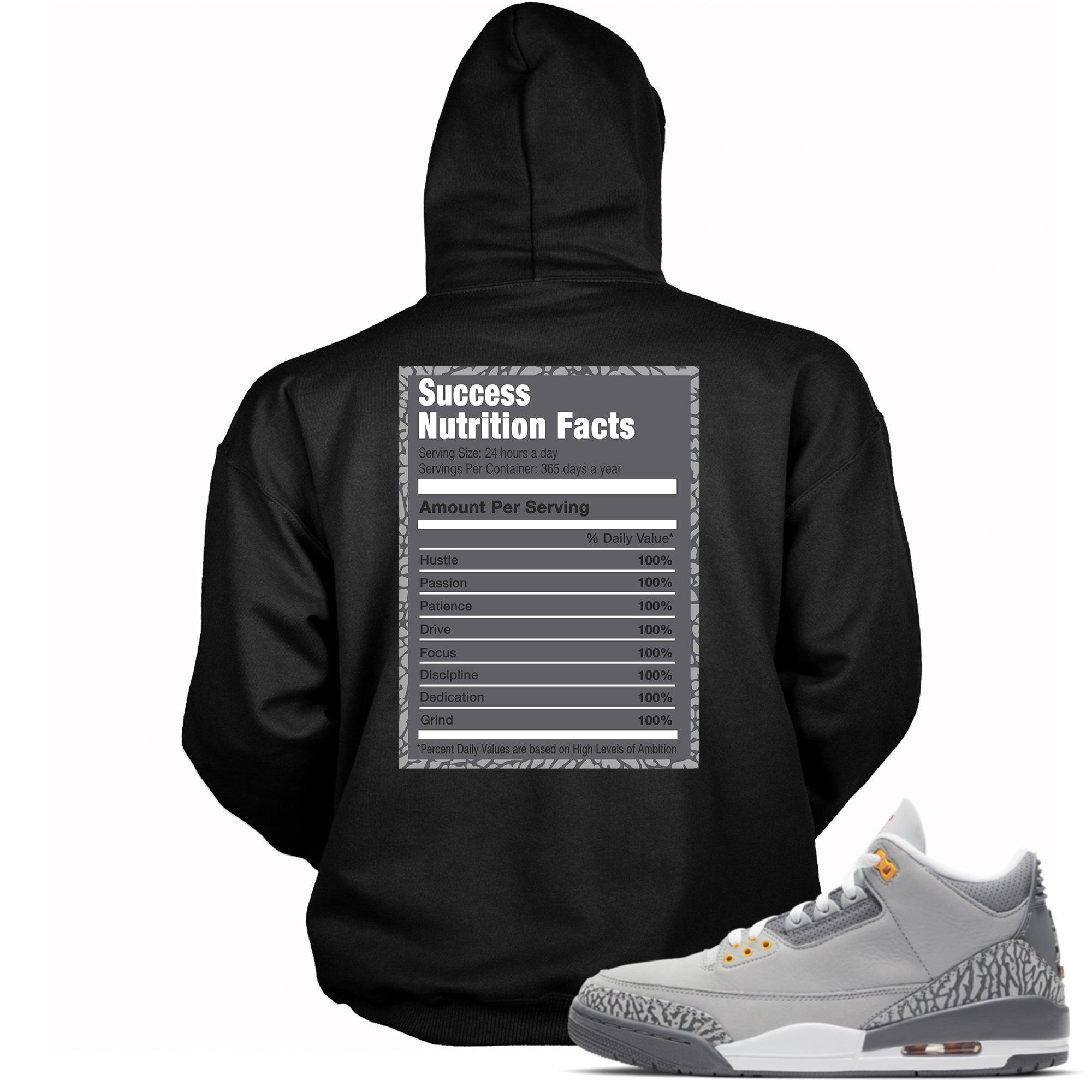 Success Nutrition Facts Hoodie AJ 3 Cool Grey photo