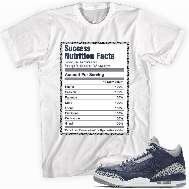 Success Nutrition Facts Sneaker Tee AJ 3 Midnight Navy photo