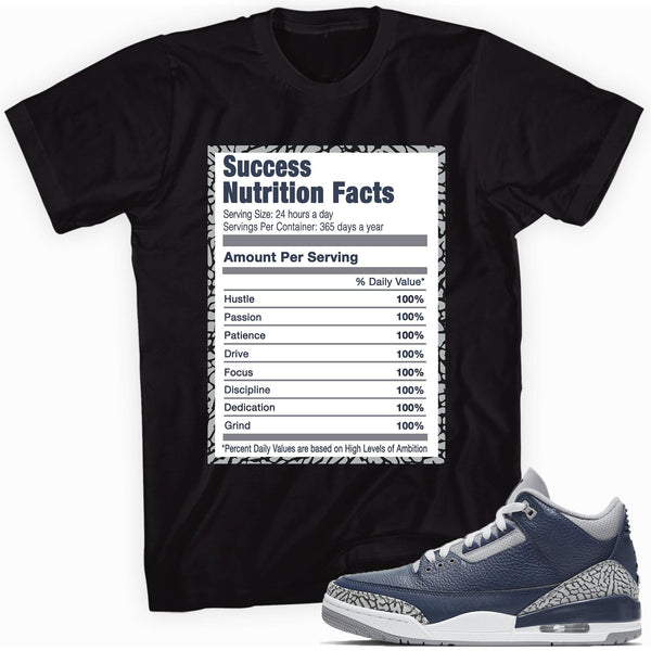 Success Nutrition Facts Shirt AJ 3 Midnight Navy photo