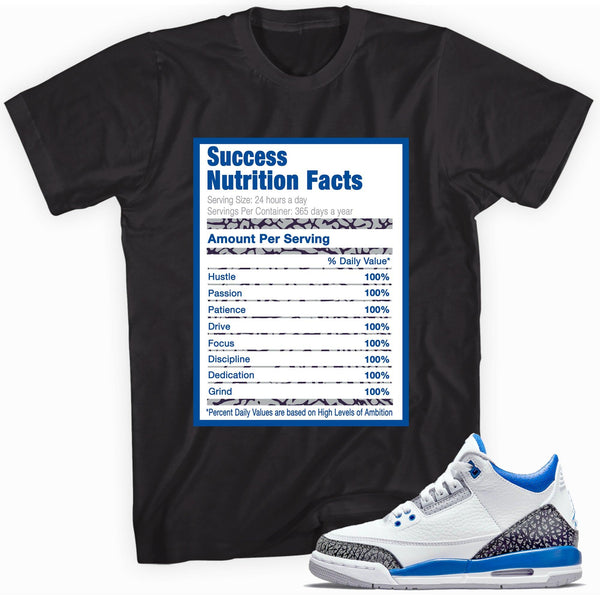 Success Nutrition Facts Shirt AJ 3 Retro Racer Blue photo