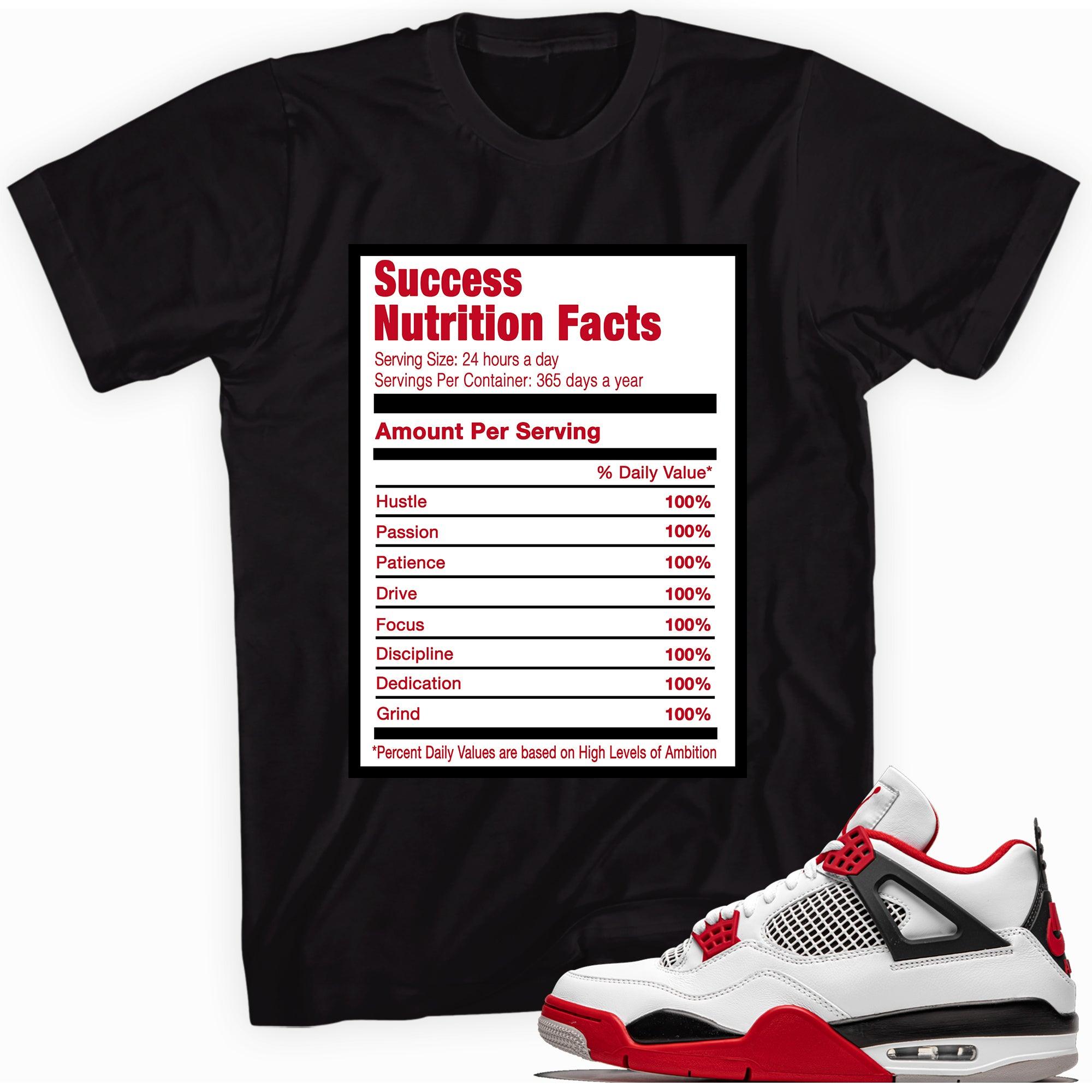 Success Nutrition Facts Shirt AJ 4 Fire Red photo